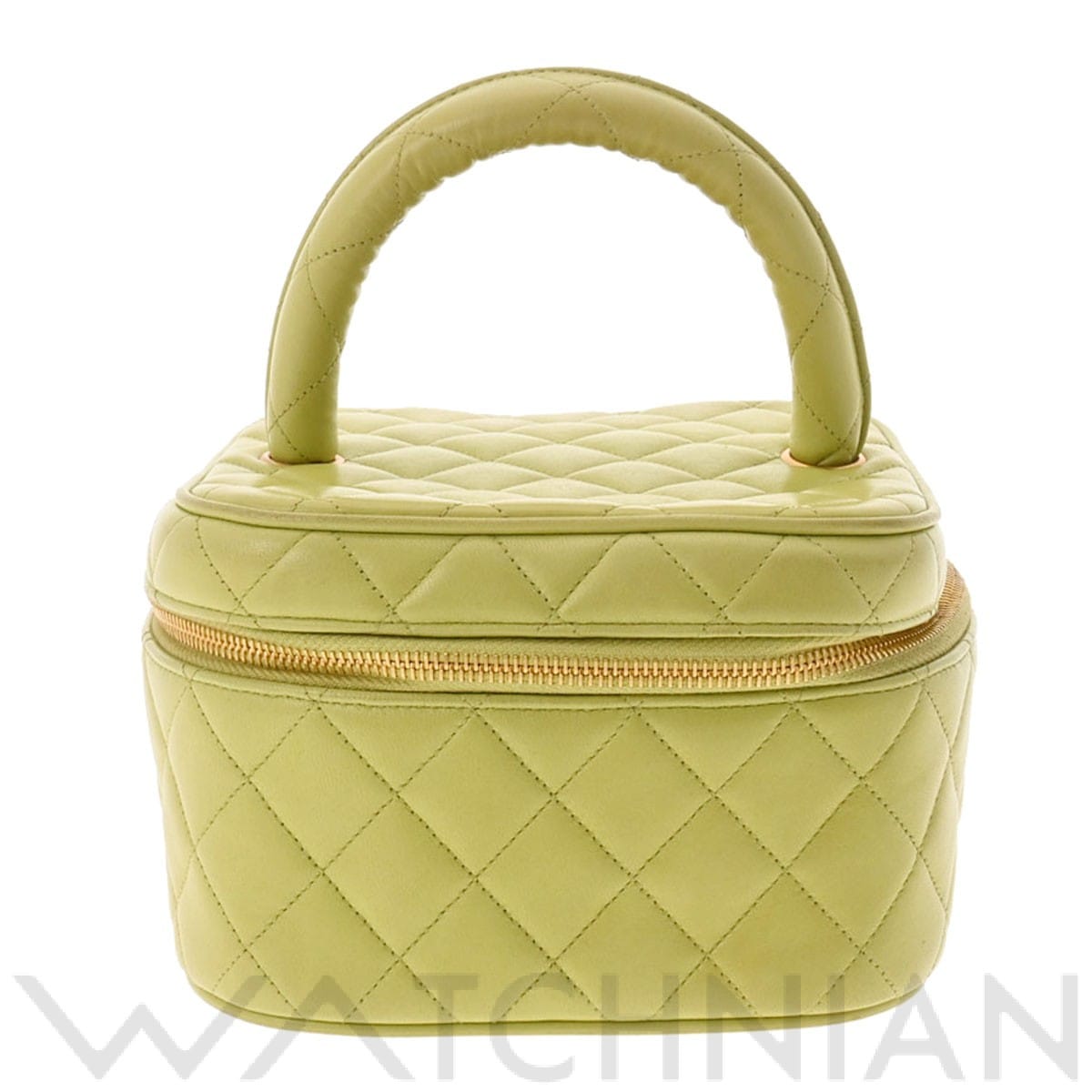 シャネル バニティ ライトグリーン/ゴールド金具 ラムスキン レディース バッグ 【中古】【bag】