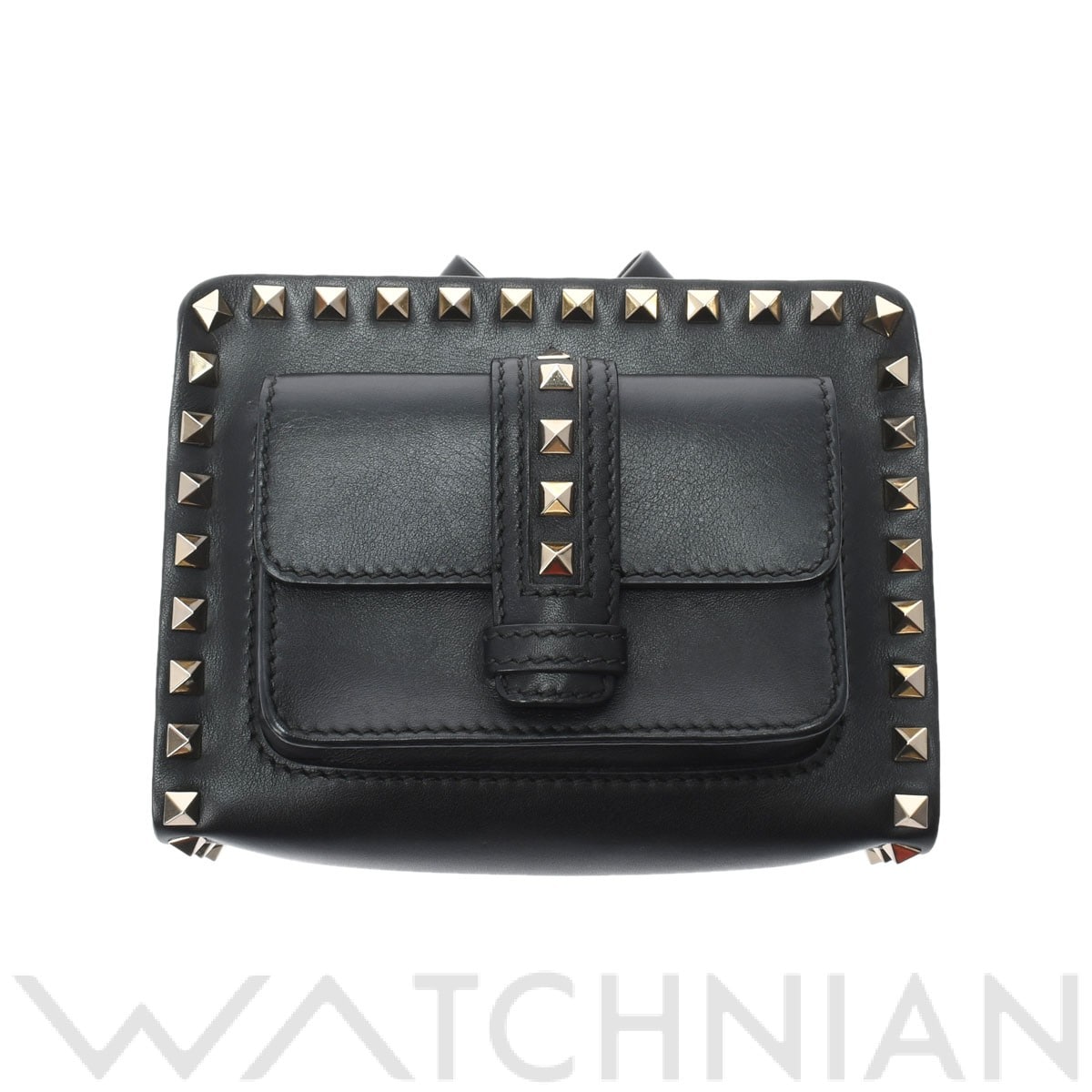 ヴァレンティノ / VALENTINO ロックスタッズ ブラック/ゴールド金具 BG-L-126BOLO レザー レディース バッグ 【中古】【bag】