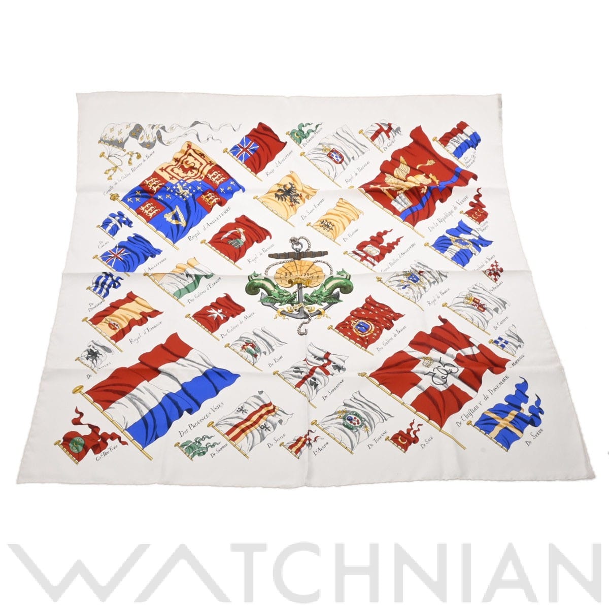 エルメス カレ90 PAVOIS ホワイト シルク100％ レディース 【中古】【other】