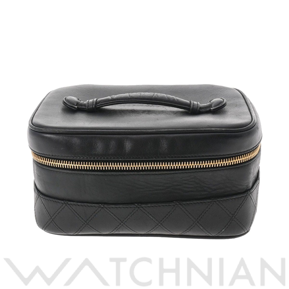 シャネル バニティ ブラック/ゴールド金具 ラムスキン レディース バッグ 【中古】【bag】