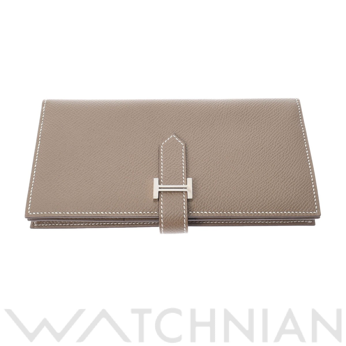 エルメス ベアンスフレ エトゥープ/パラジウム金具 ヴォーエプソン レディース 財布 【中古】【purse】