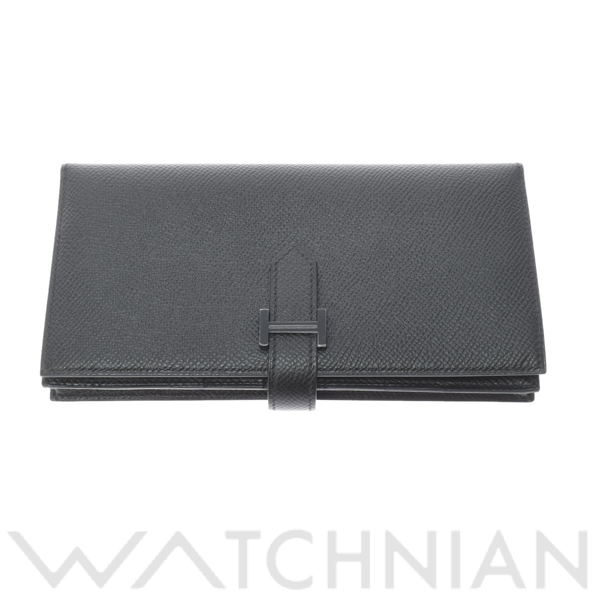 エルメス ベアンスフレ モノクローム 黒/パラジウム金具 ヴォーエプソン ユニセックス 財布 【新品】【purse】