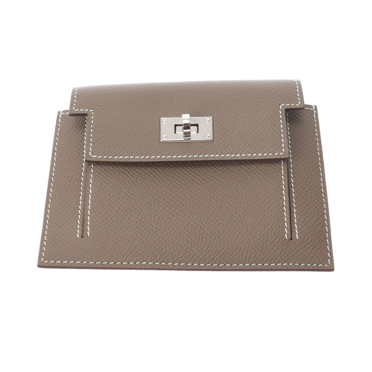 エルメス ケリー コンパクト エトゥープ/パラジウム金具 ヴォーエプソン レディース 財布 【中古】【purse】