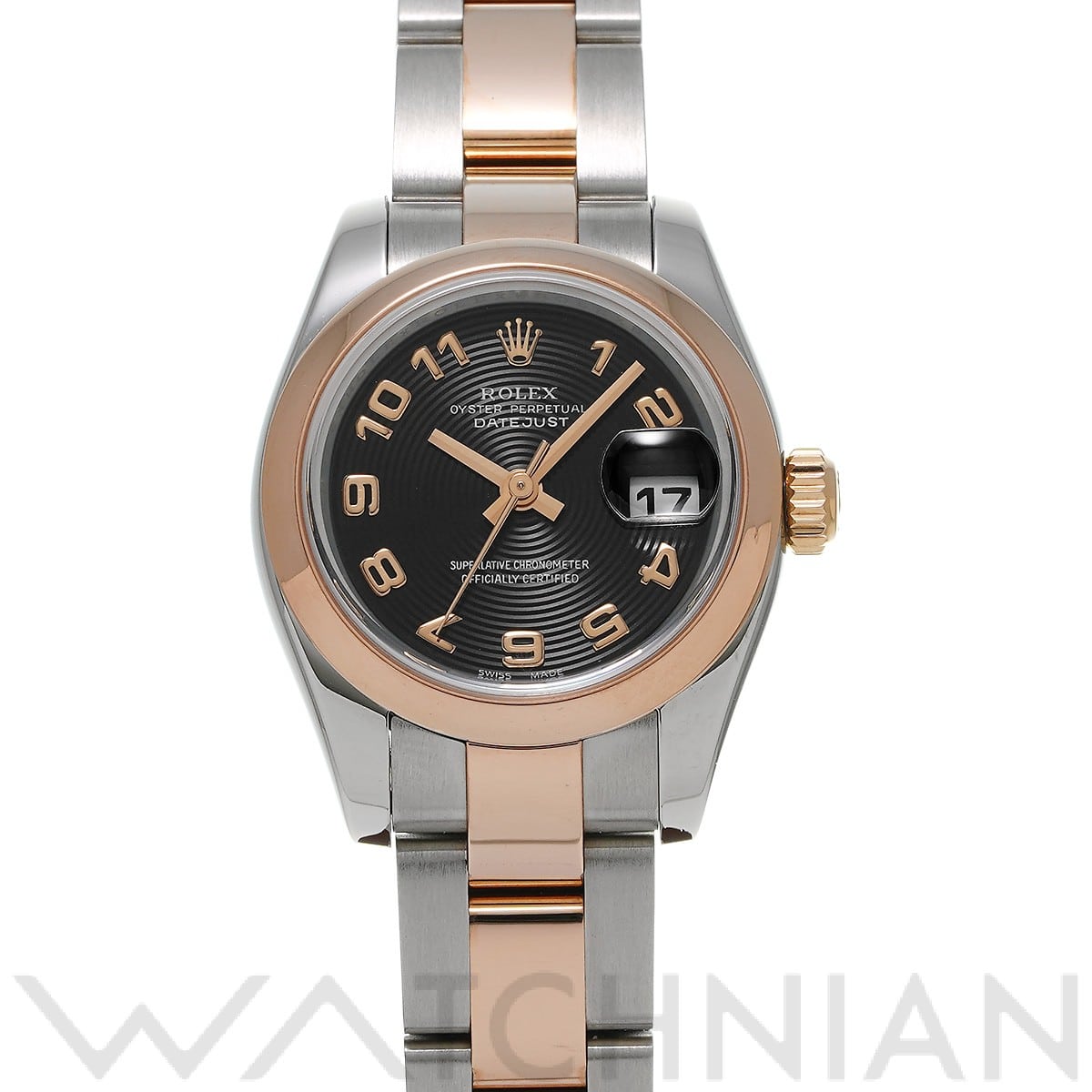 ロレックス レディ デイトジャスト 26 179161 ブラックコンセントリック レディース 時計 【中古】【wristwatch】