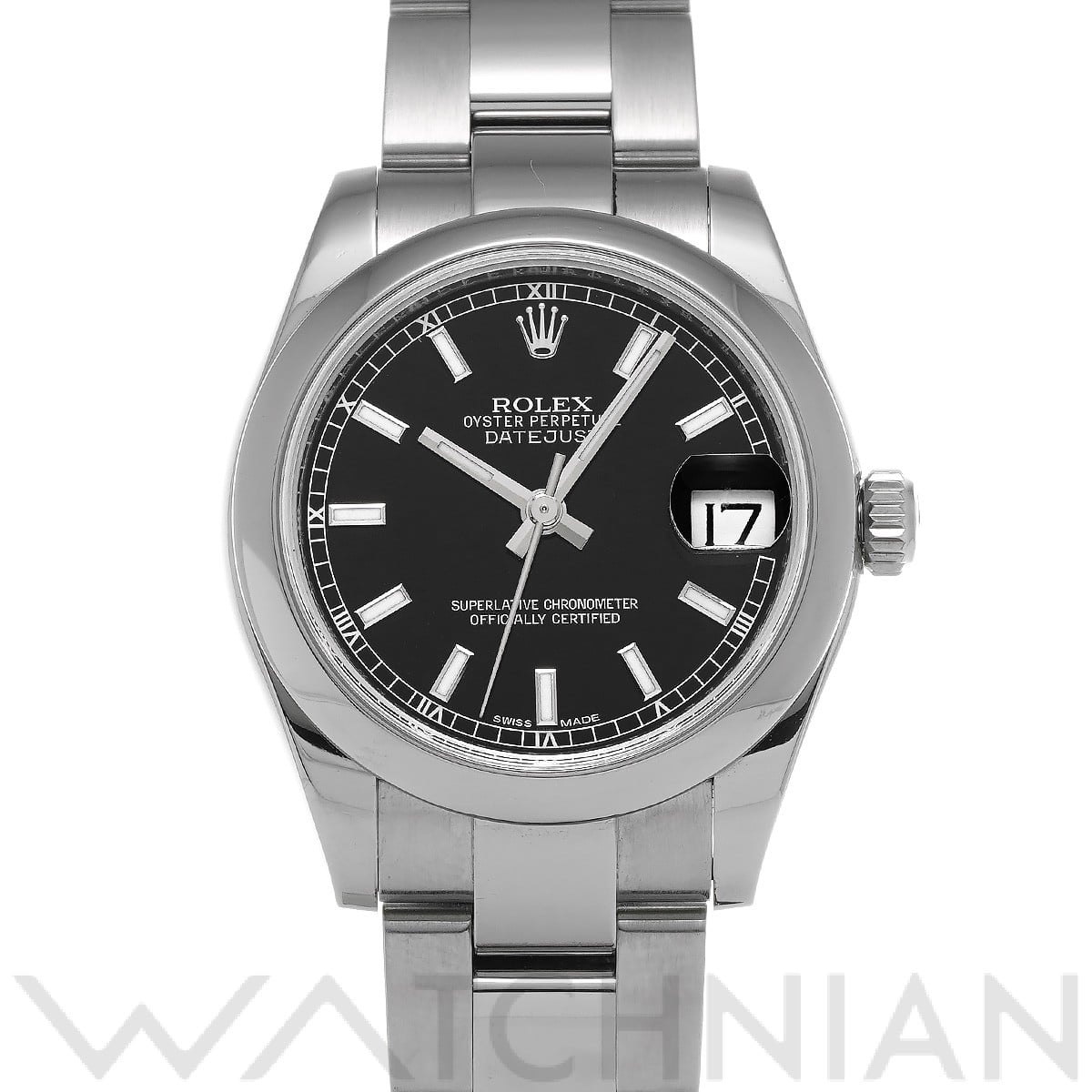 ロレックス デイトジャスト 31 178240 ブラック ユニセックス 時計 【中古】【wristwatch】