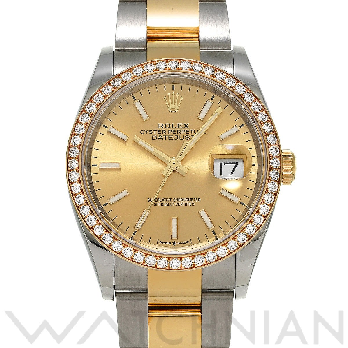 ロレックス デイトジャスト 36 126283RBR シャンパン メンズ 時計 【中古】【wristwatch】