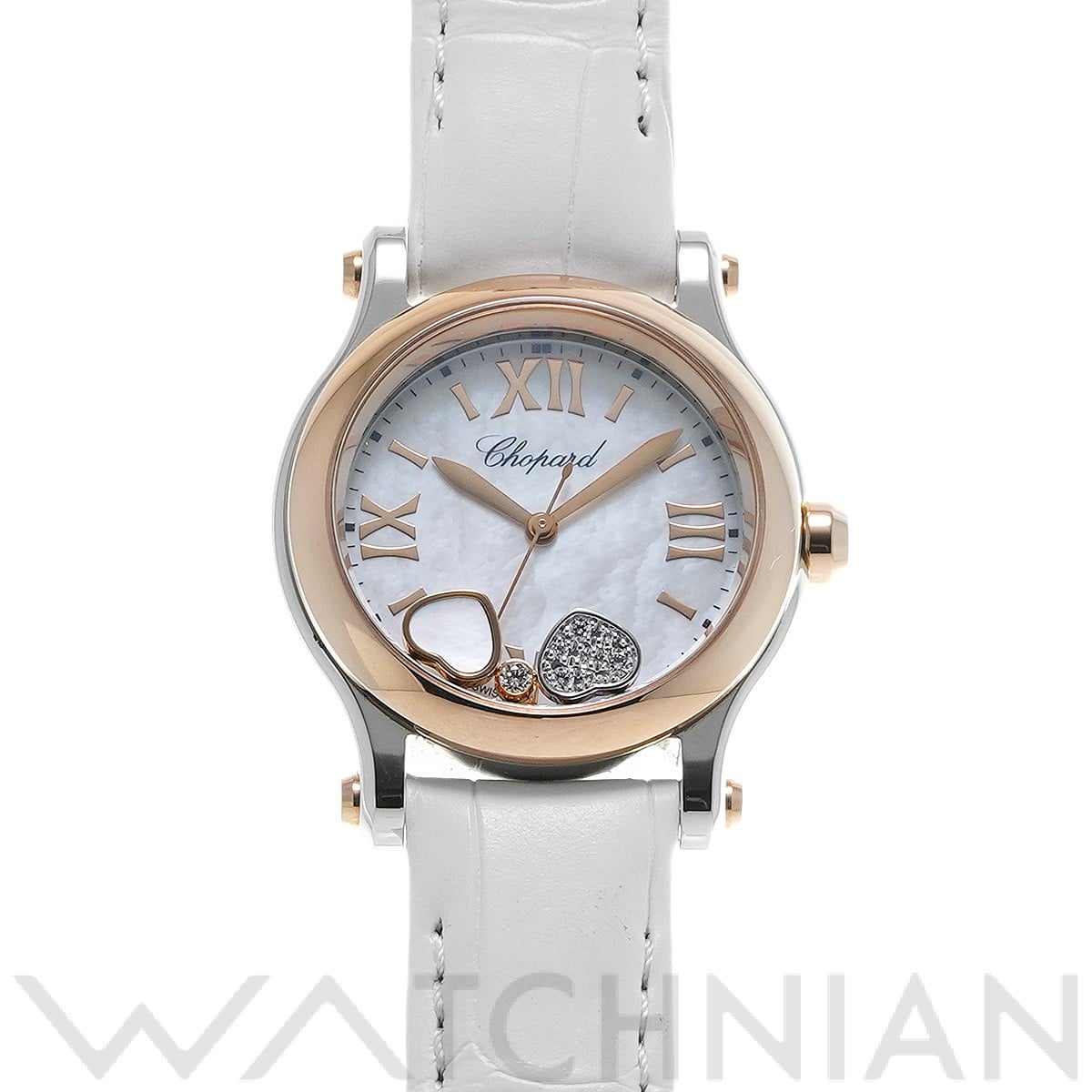 ショパール ハッピースポーツ 30MM 278590-6005 ホワイトシェル/ダイヤモンド/ホワイトシェル レディース 時計 【中古】【wristwatch】