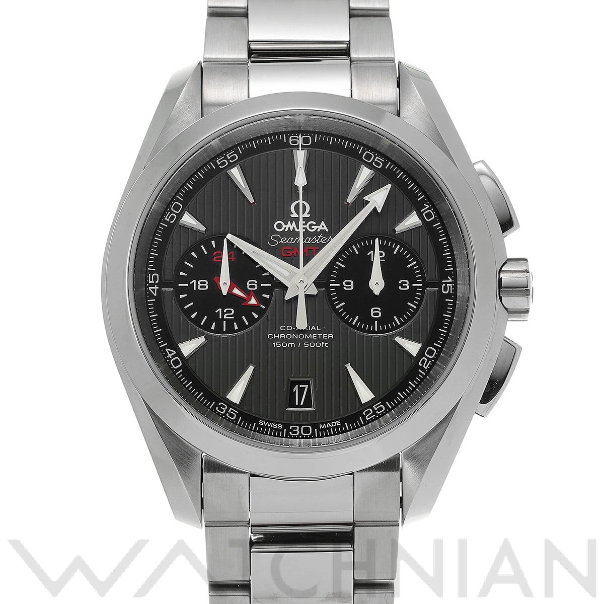 オメガ / OMEGA シーマスター アクアテラ コーアクシャル GMT クロノグラフ 231.10.43.52.06.001 グレー/ブラック メンズ 時計 【中古】【wristwatch】