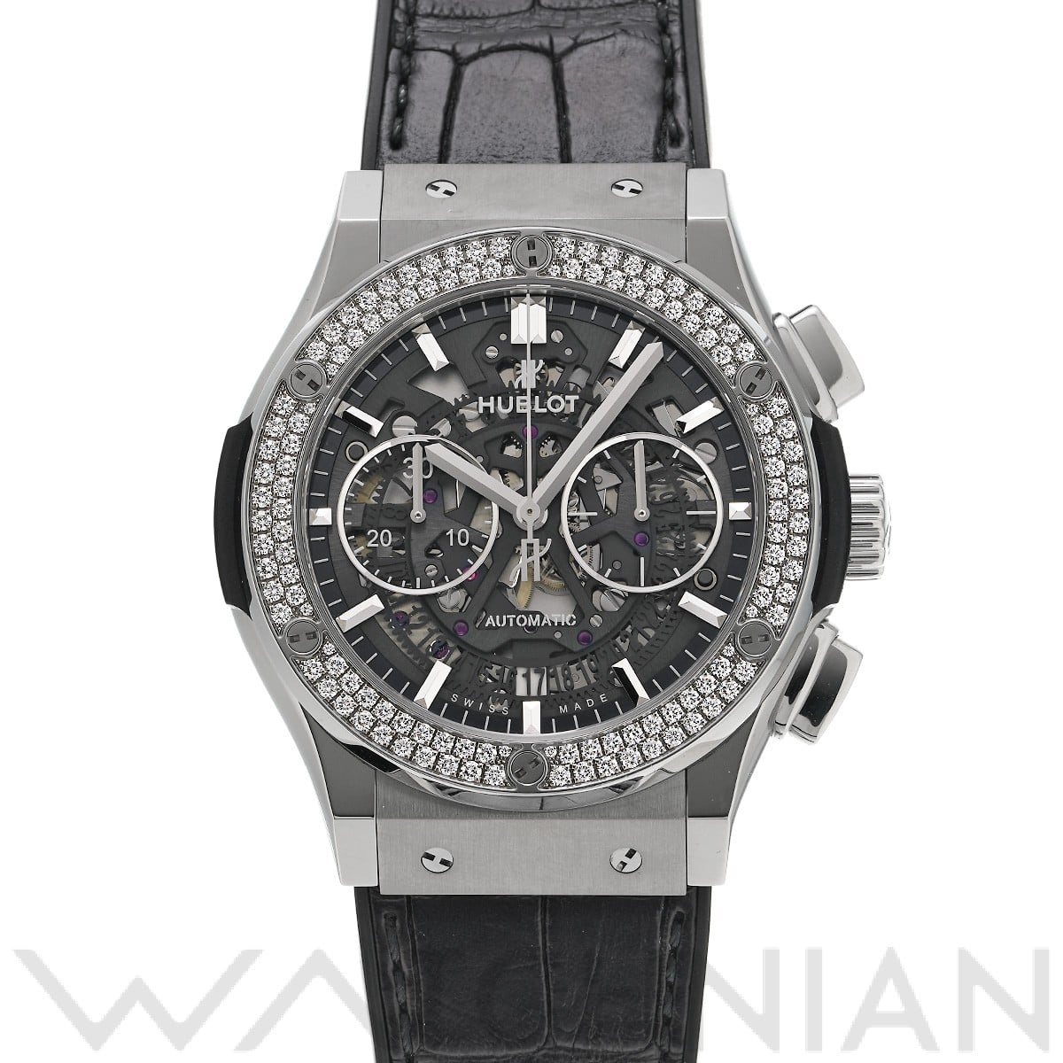 ウブロ / HUBLOT クラシックフュージョン アエロフュージョン チタニウム ダイヤモンド 525.NX.0170.LR.1104 スケルトン メンズ 時計 【中古】【wristwatch】