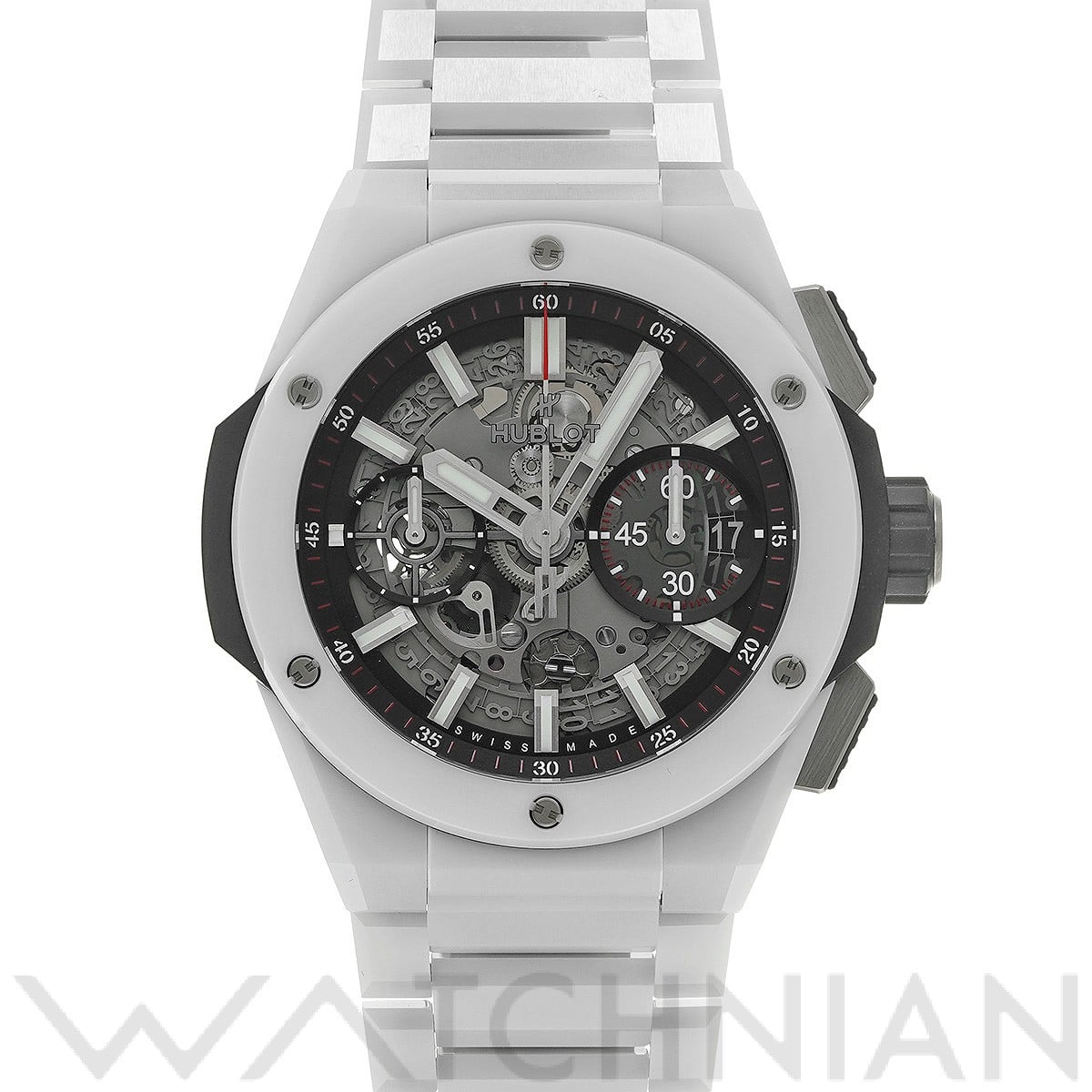 ウブロ ビッグバン インテグレーテッド ホワイトセラミック 451.HX.1123.HX グレー/スケルトン メンズ 時計 【中古】【wristwatch】