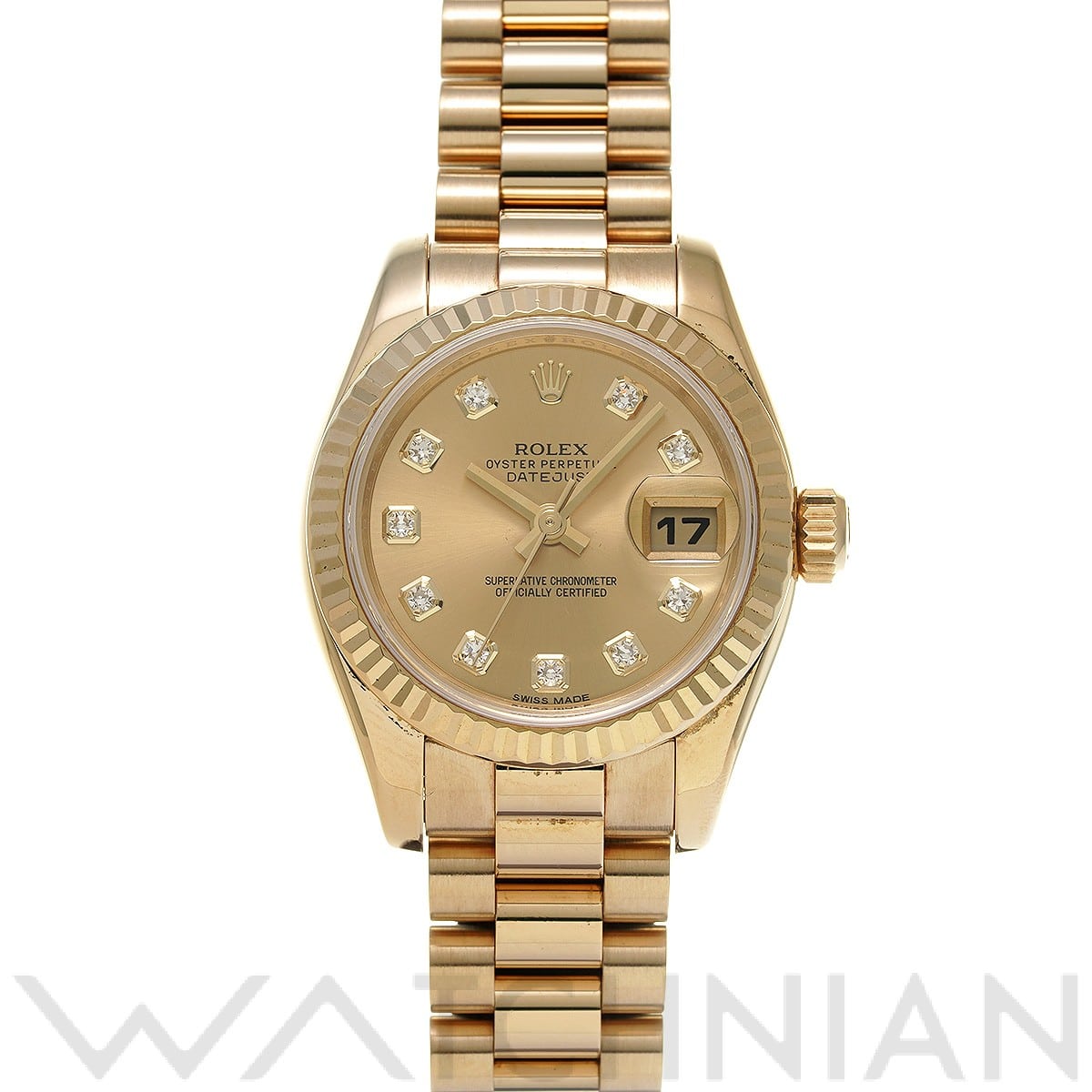 ロレックス デイトジャスト 26 179178G シャンパン/ダイヤモンド レディース 時計 【中古】【wristwatch】