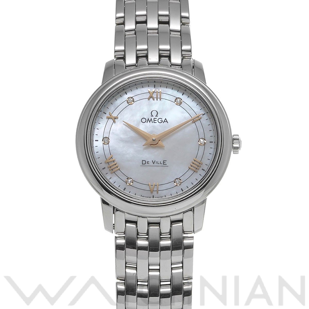オメガ / OMEGA デ・ヴィル プレステージ クォーツ 424.10.27.60.55.001 ホワイトシェル/ダイヤモンド レディース 時計 【中古】【wristwatch】