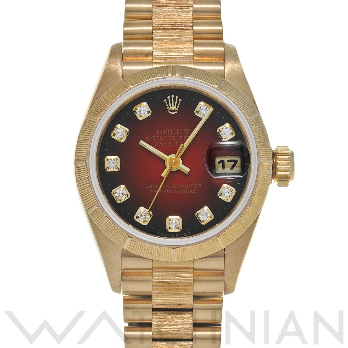 ロレックス / ROLEX デイトジャスト バーク 69278G レッド・グラデーション/ダイヤモンド レディース 時計 【中古】【wristwatch】