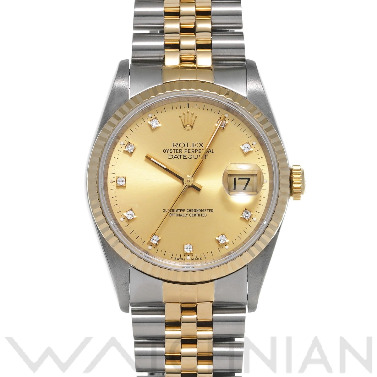 ロレックス デイトジャスト 16233G シャンパン/ダイヤモンド メンズ 時計 【中古】【wristwatch】