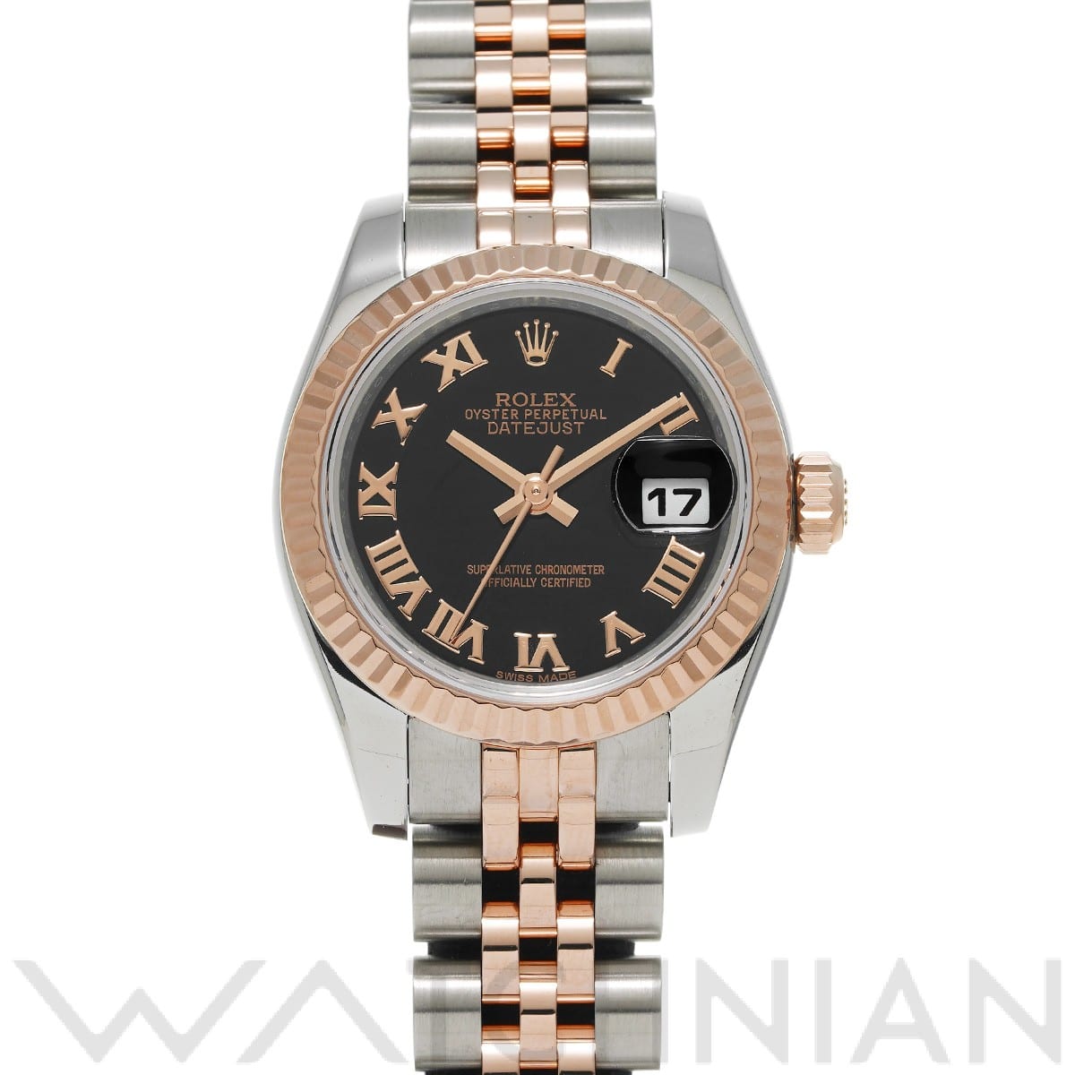 ロレックス レディ デイトジャスト 26 179171 ブラック/ダイヤモンド レディース 時計 【中古】【wristwatch】