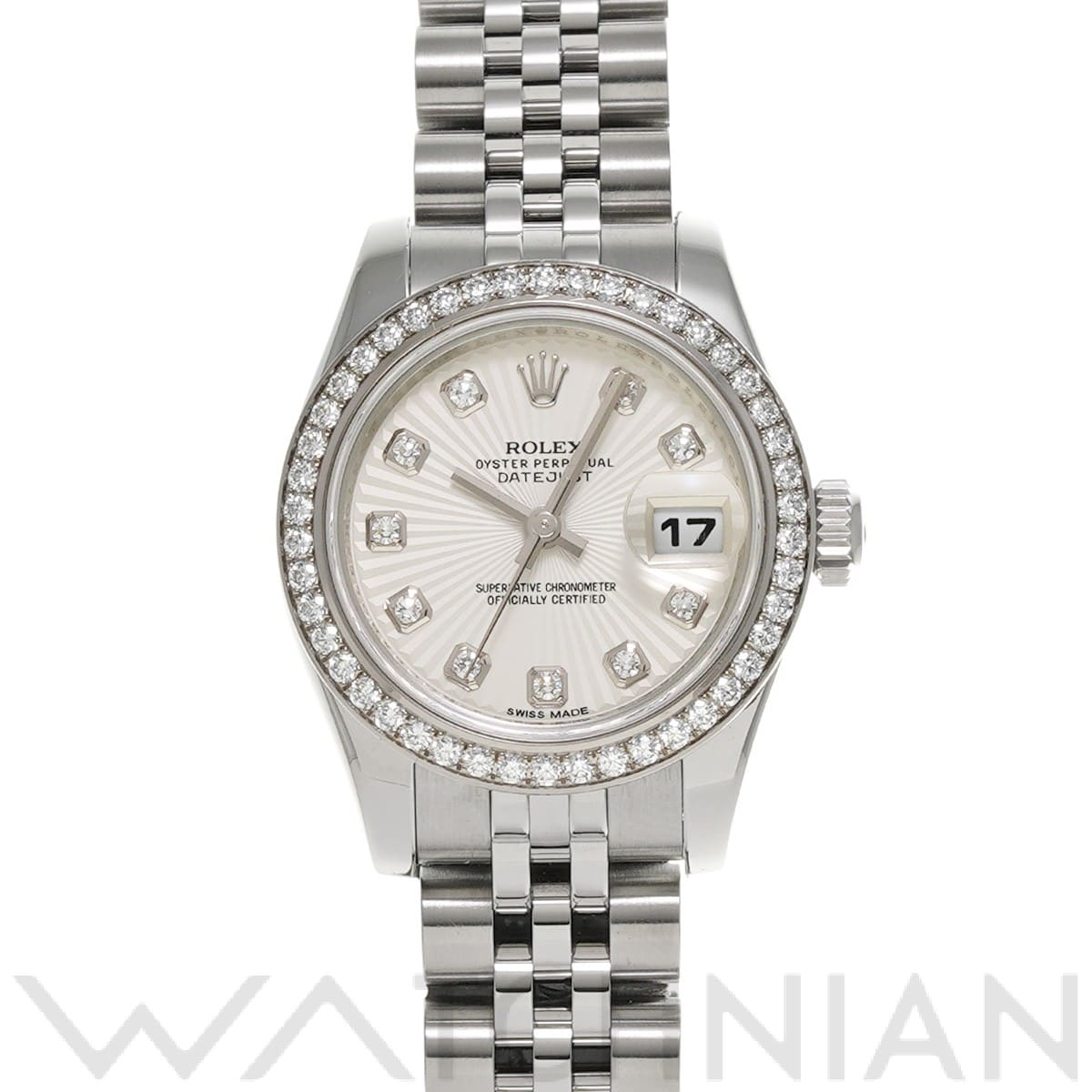 ロレックス レディ デイトジャスト 26 179384G シルバーサンビーム/ダイヤモンド レディース 時計 【中古】【wristwatch】