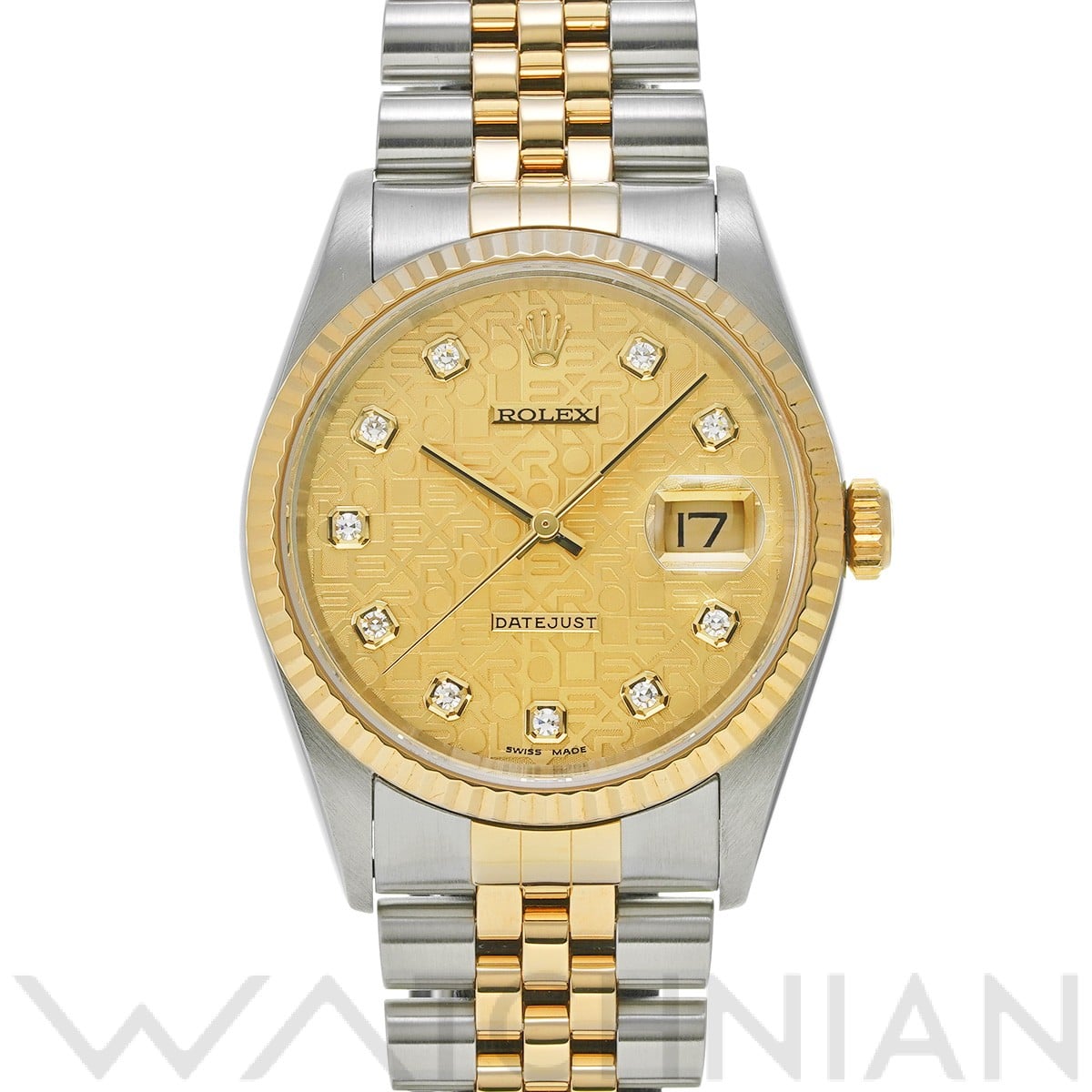 ロレックス デイトジャスト 16233G シャンパンコンピュータ/ダイヤモンド メンズ 時計 【中古】【wristwatch】