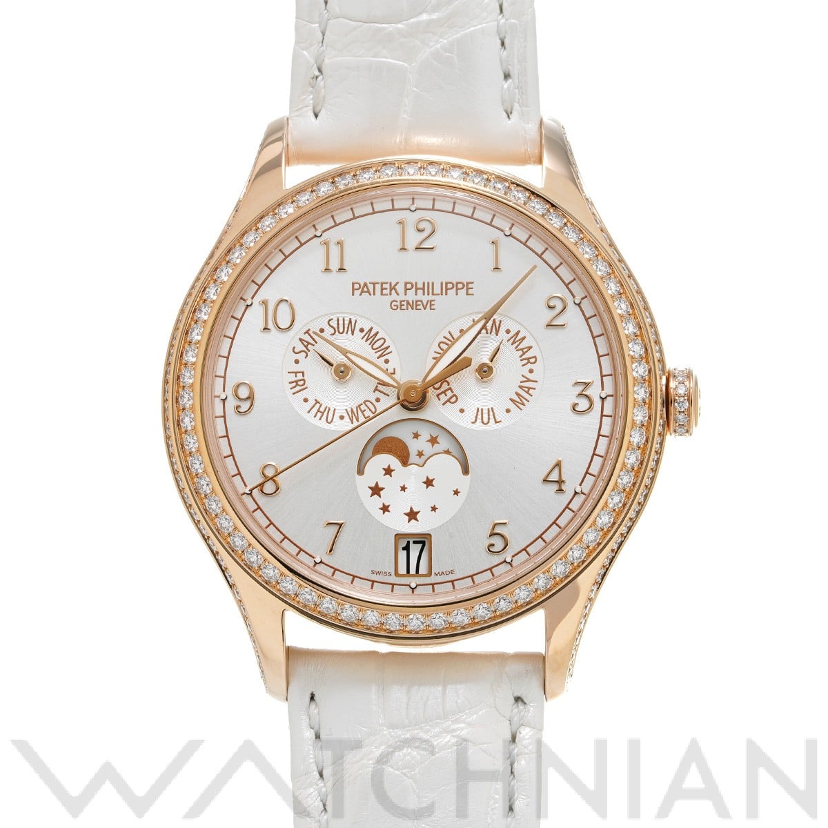 パテック フィリップ / PATEK PHILIPPE コンプリケーション アニュアルカレンダー ムーンフェイズ 4947R-001 シルバー・ソレイユ レディース 時計 【中古】【wristwatch】