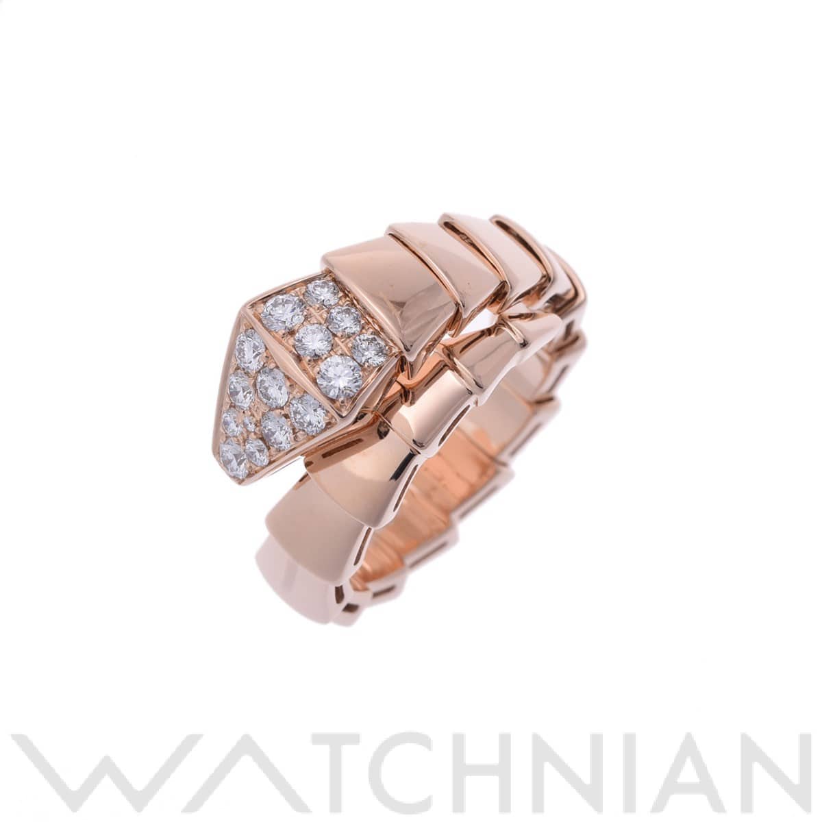 Bvlgari Serpenti Viper Ring #L Gold 345218 K18 Pink Gold Ladies 
