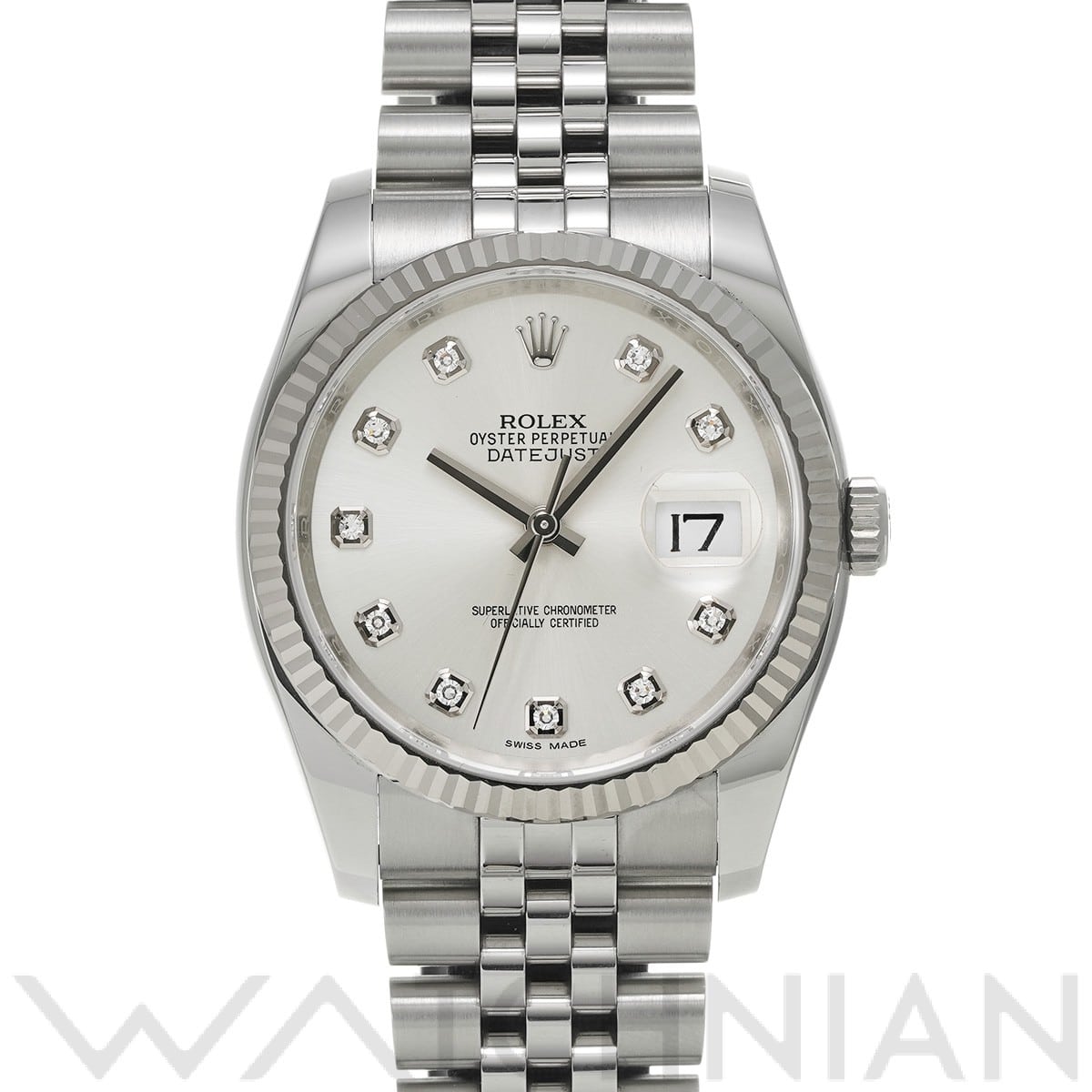 ロレックス デイトジャスト 36 116234G シルバー/ダイヤモンド メンズ 時計 【中古】【wristwatch】