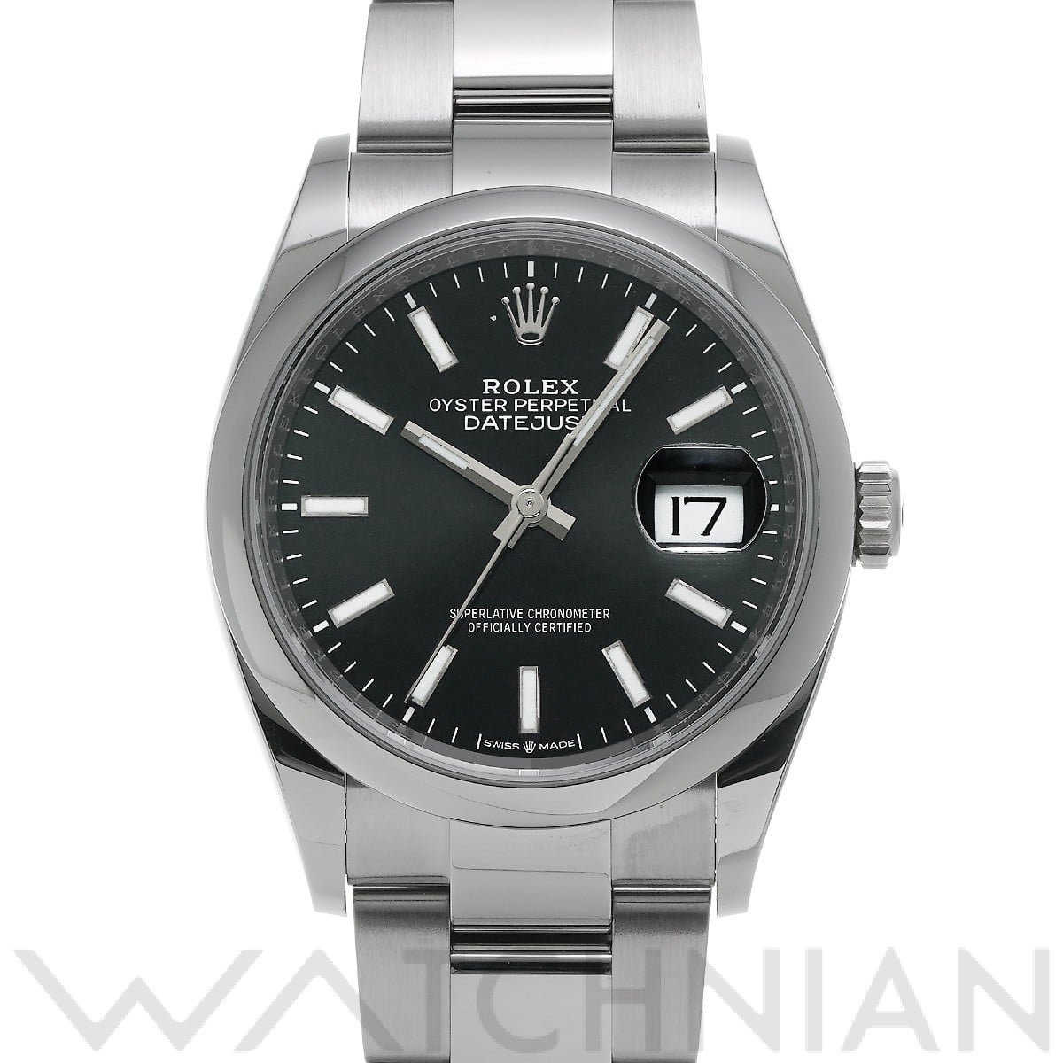 ロレックス デイトジャスト 36 126200 ブライトブラック メンズ 時計 【中古】【wristwatch】