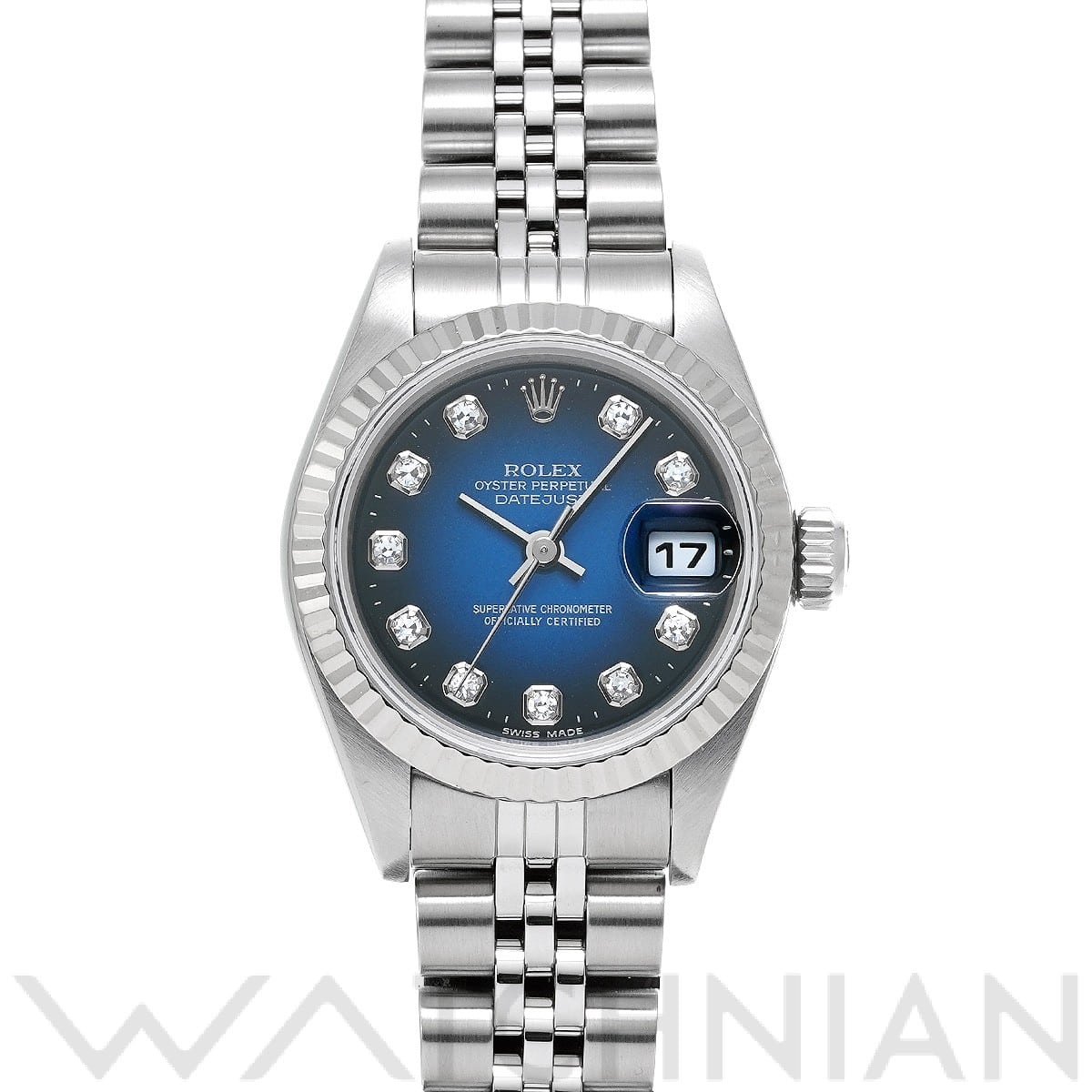 ロレックス デイトジャスト 79174G ブルー・グラデーション/ダイヤモンド レディース 時計 【中古】【wristwatch】