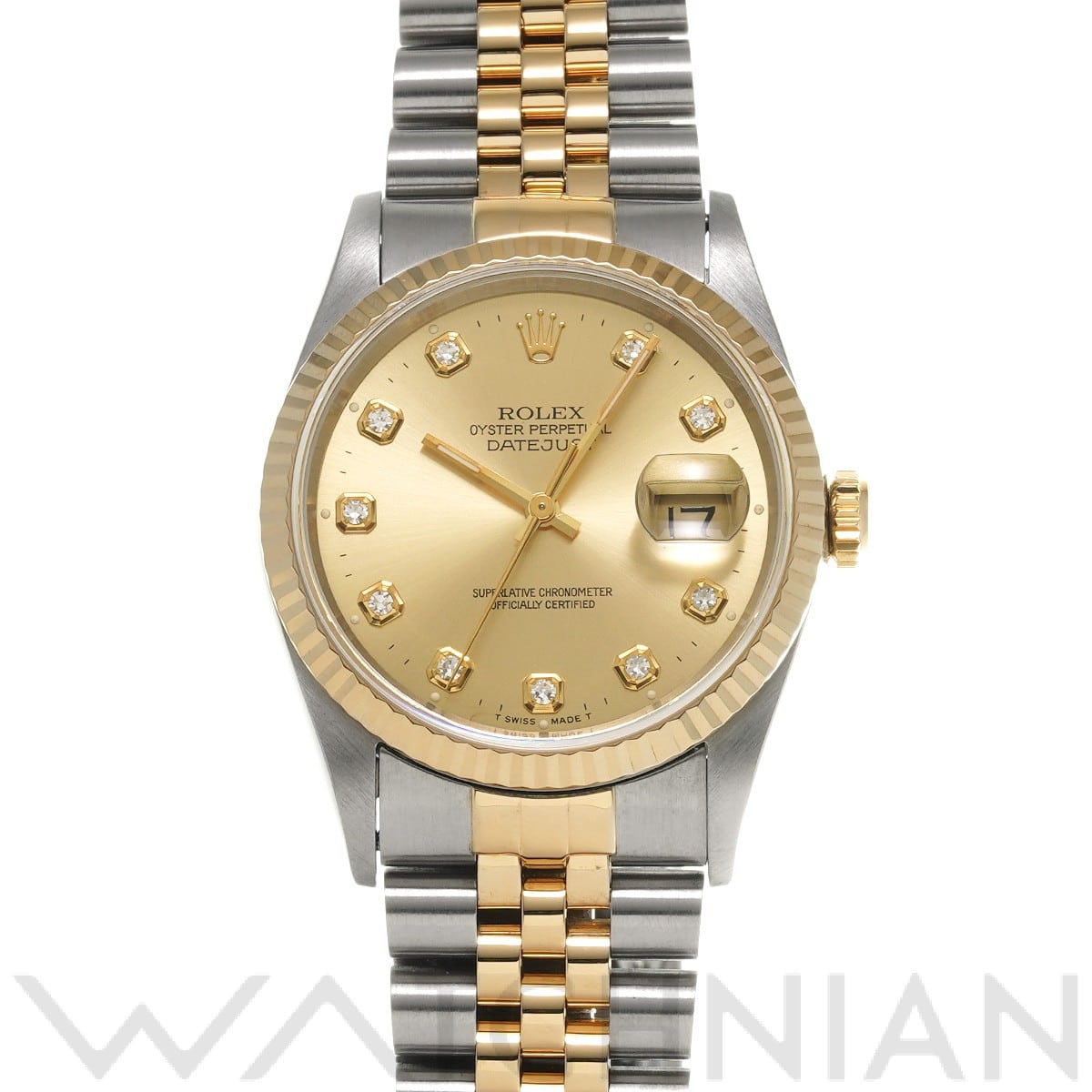 ロレックス デイトジャスト 16233G シャンパン/ダイヤモンド メンズ 時計 【中古】【wristwatch】