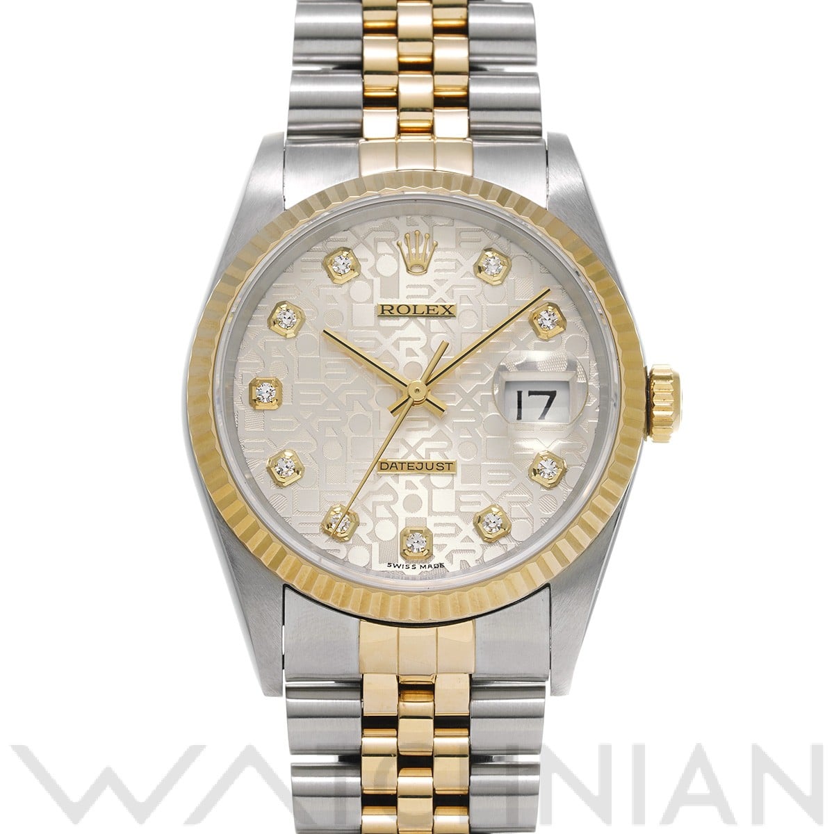 ロレックス デイトジャスト 16233G シルバーコンピュータ/ダイヤモンド メンズ 時計 【中古】【wristwatch】