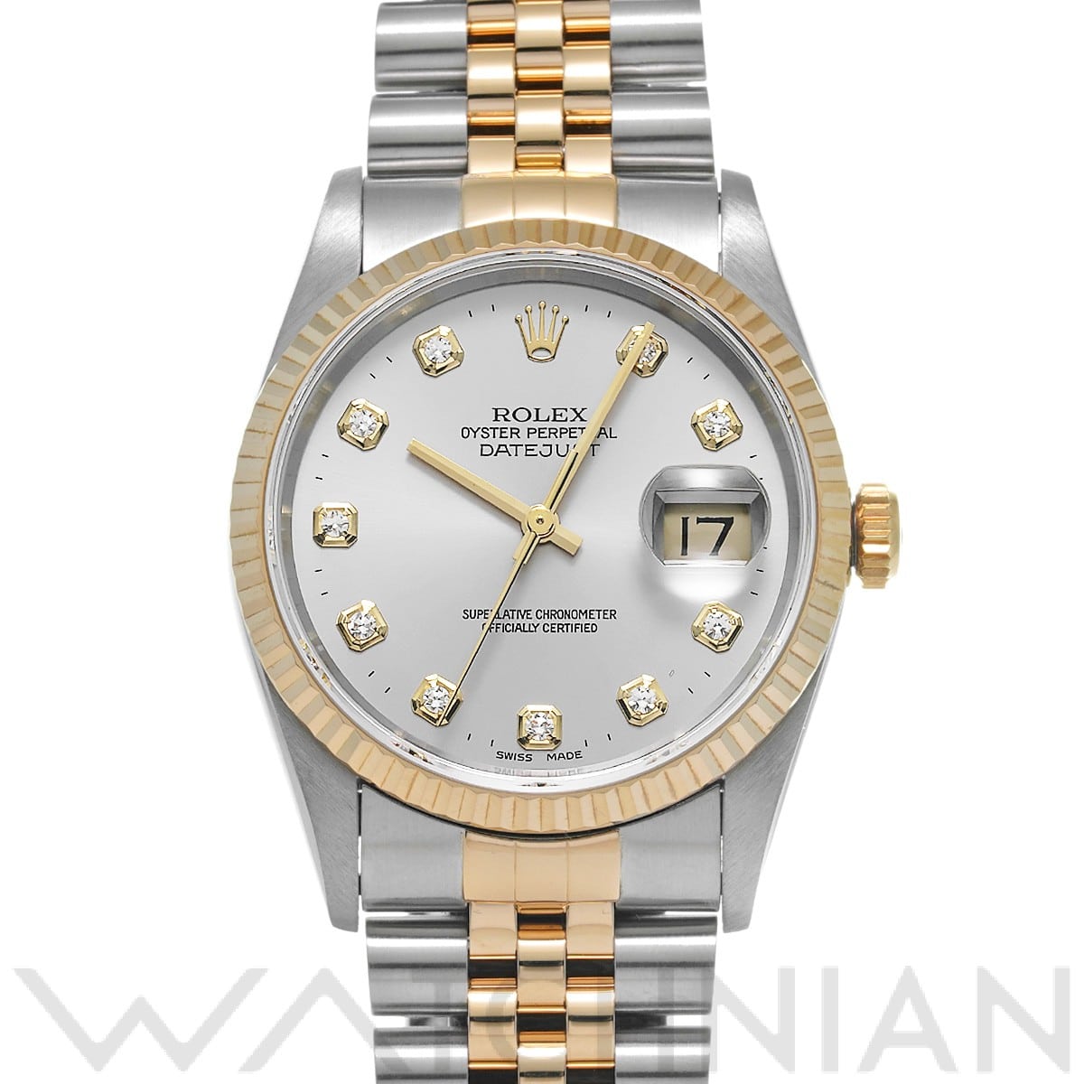 ロレックス デイトジャスト 16233G グレー/ダイヤモンド メンズ 時計 【中古】【wristwatch】