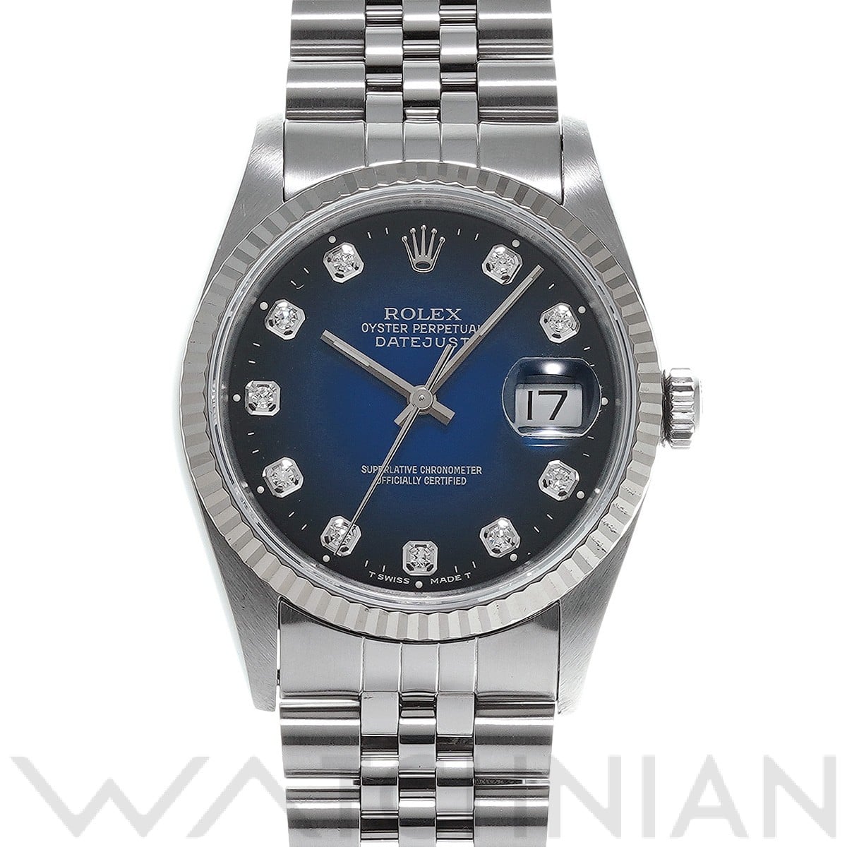 ロレックス デイトジャスト 16234G ブルー・グラデーション/ダイヤモンド メンズ 時計 【中古】【wristwatch】