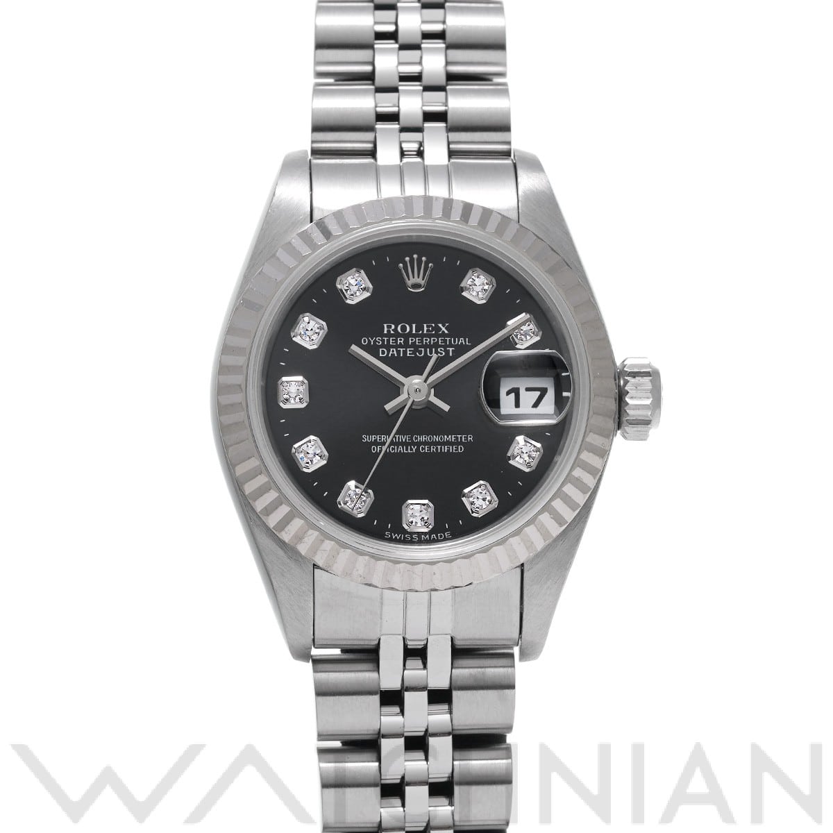 ロレックス デイトジャスト 79174G ブラック/ダイヤモンド レディース 時計 【中古】【wristwatch】