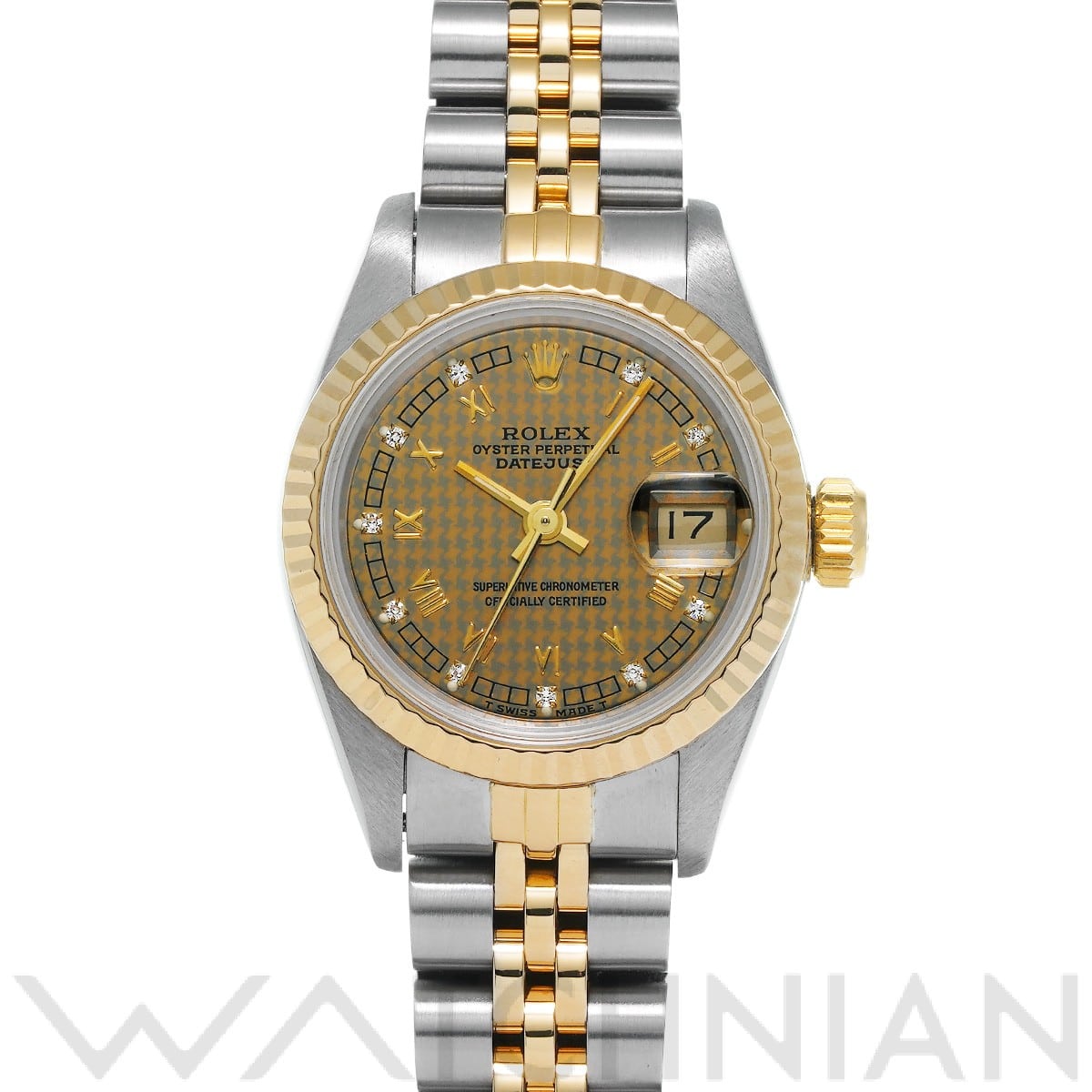 ロレックス / ROLEX デイトジャスト 69173G シャンパンハウンズトゥース/ダイヤモンド レディース 時計 【中古】【wristwatch】