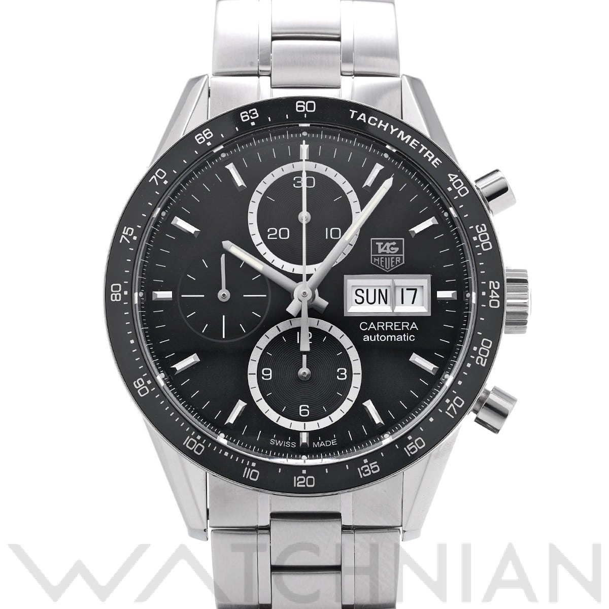 タグ ホイヤー / TAG HEUER カレラ キャリバー16 クロノグラフ デイデイト CV201AG.BA0725 ブラック メンズ 時計 【中古】【wristwatch】