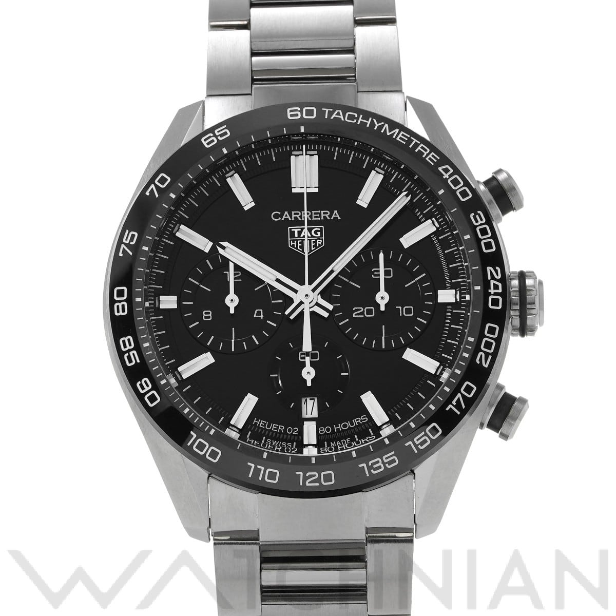 タグ ホイヤー カレラ キャリバーホイヤー02 スポーツ クロノグラフ CBN2A1B.BA0643 ブラック メンズ 時計 【中古】【wristwatch】