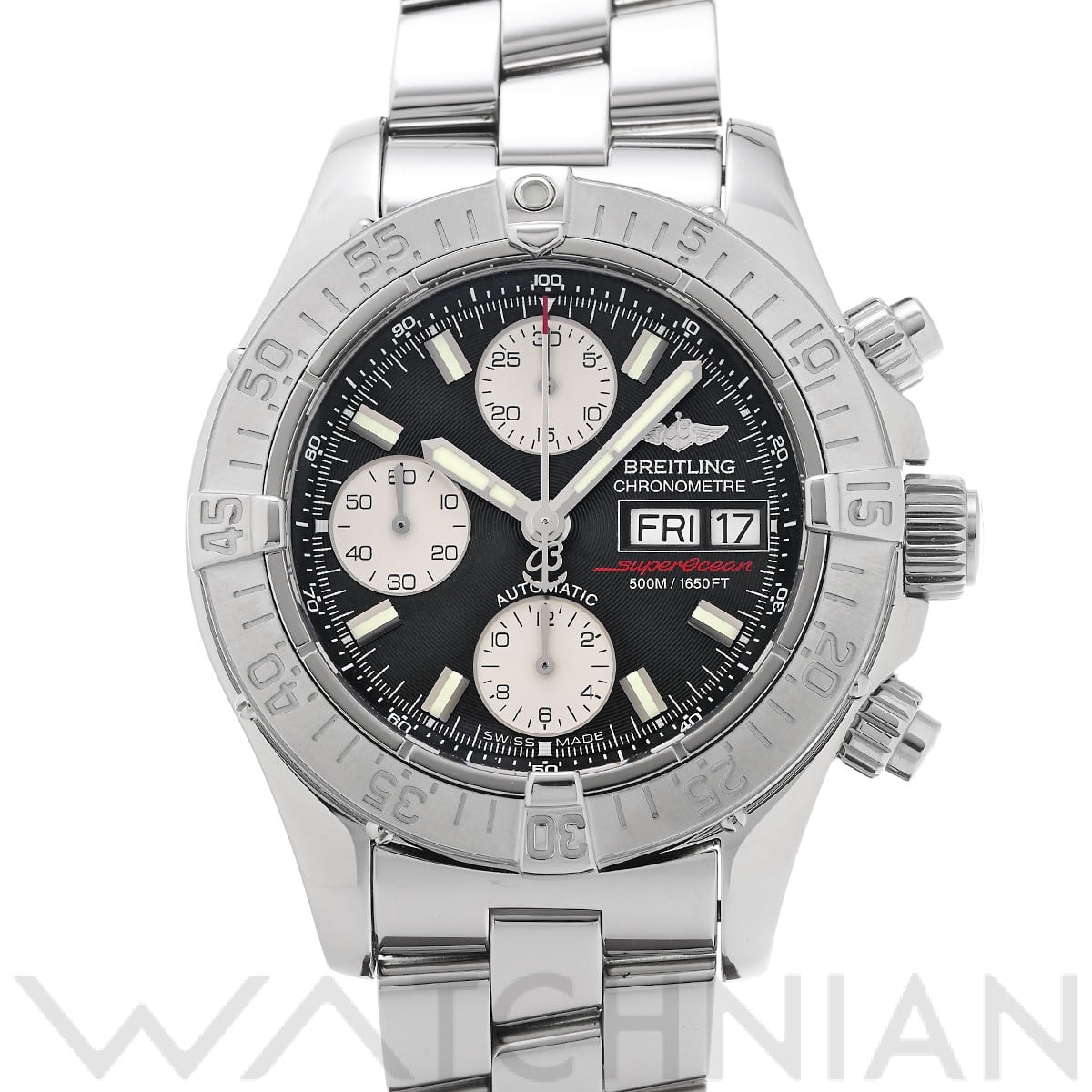 ブライトリング / BREITLING クロノ スーパーオーシャン A111B00PRS ブラック/シルバー メンズ 時計 【中古】【wristwatch】