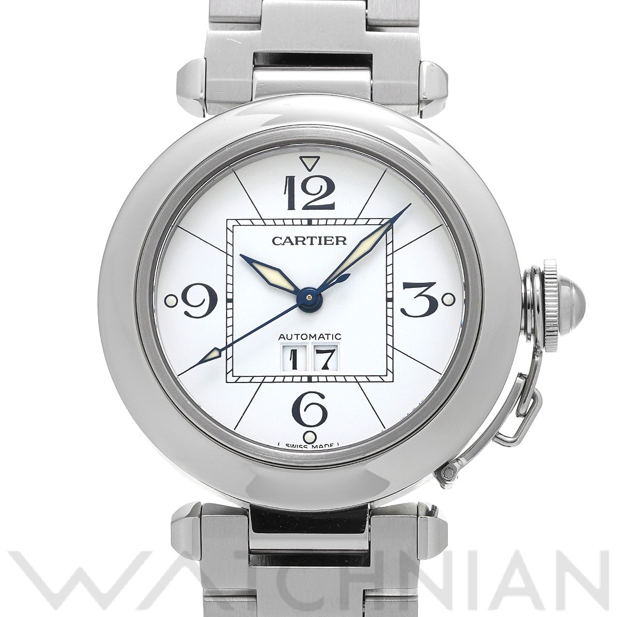 カルティエ / CARTIER パシャC ビッグデイト W31055M7 ホワイト ユニセックス 時計 【中古】【wristwatch】