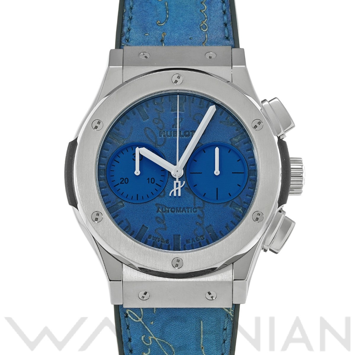 ウブロ / HUBLOT クラシックフュージョン クロノグラフ ベルルッティ スクリット オーシャンブルー 521.NX.050B.VR.BER18 ブルー メンズ 時計 【中古】【wristwatch】