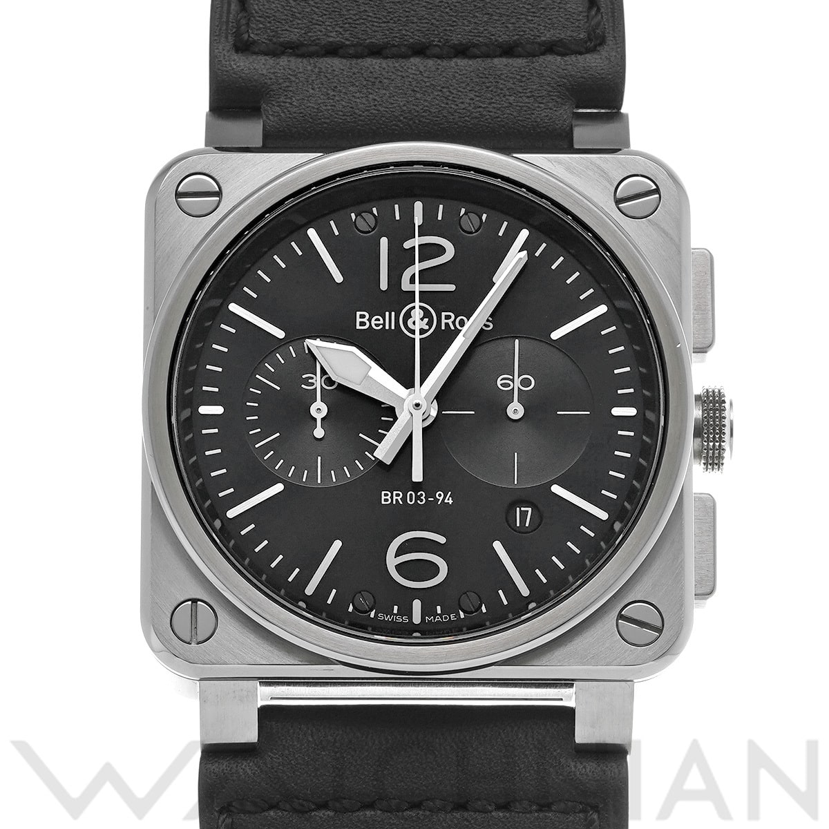 ベル＆ロス BR03-94 スチール BR0394-BL-SI/SCA ブラック メンズ 時計 【中古】【wristwatch】