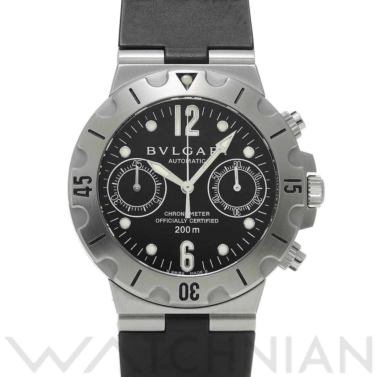 ブルガリ / BVLGARI ディアゴノ スクーバ クロノグラフ SCB38S ブラック メンズ 時計 【中古】【wristwatch】