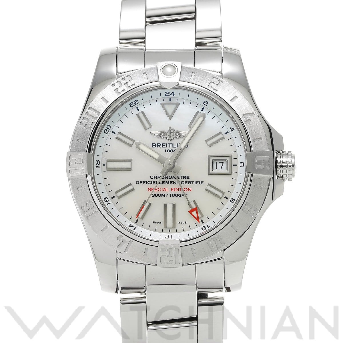 ブライトリング アベンジャー II GMT マザーオブパール A3239011/A809 ホワイトシェル メンズ 時計 【中古】【wristwatch】