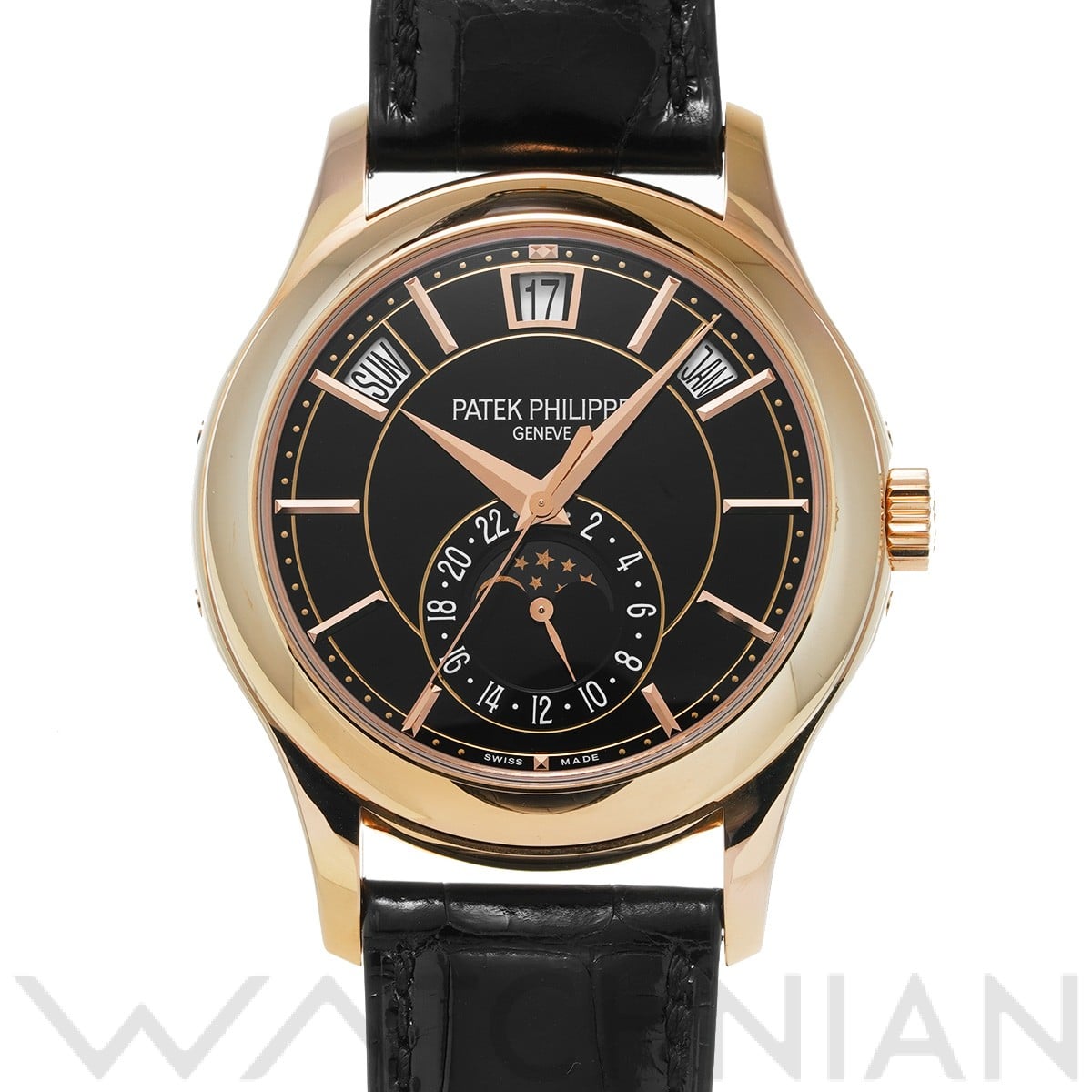 パテック フィリップ / PATEK PHILIPPE コンプリケーション アニュアルカレンダー ムーンフェイズ 5205R-010 ブラック メンズ 時計 【中古】【wristwatch】