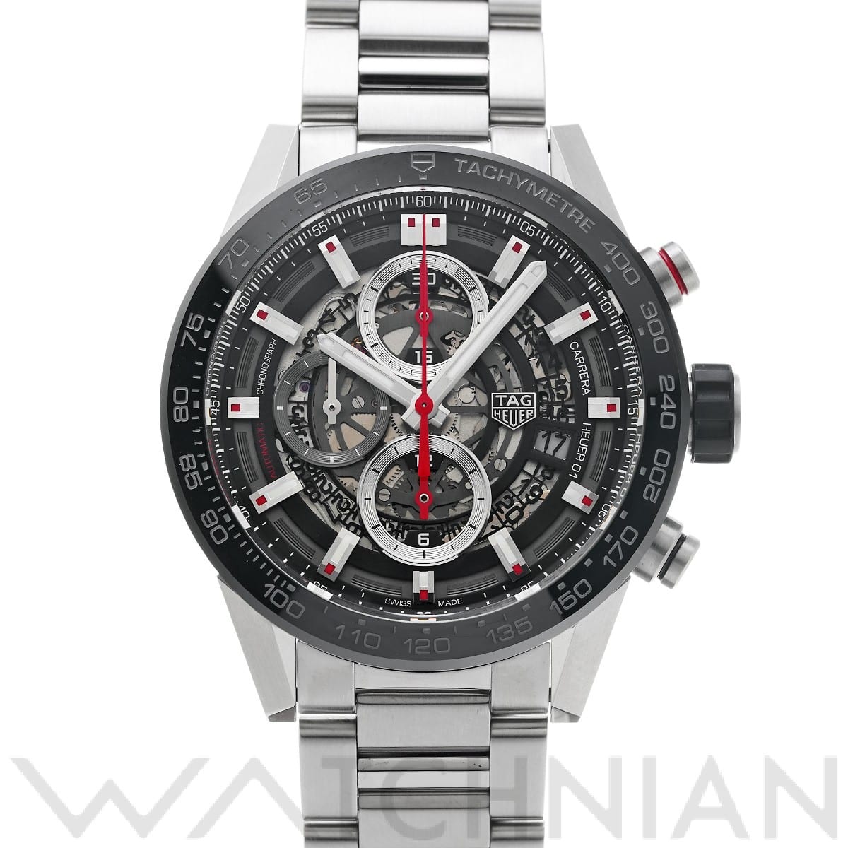 タグ ホイヤー / TAG HEUER カレラ キャリバーホイヤー01 クロノグラフ CAR201V.BA0766 ブラック メンズ 時計 【中古】【wristwatch】