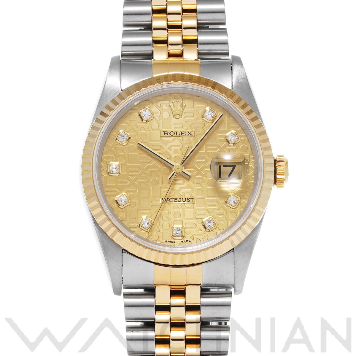 ロレックス デイトジャスト 16233G シャンパンコンピュータ/ダイヤモンド メンズ 時計 【中古】【wristwatch】