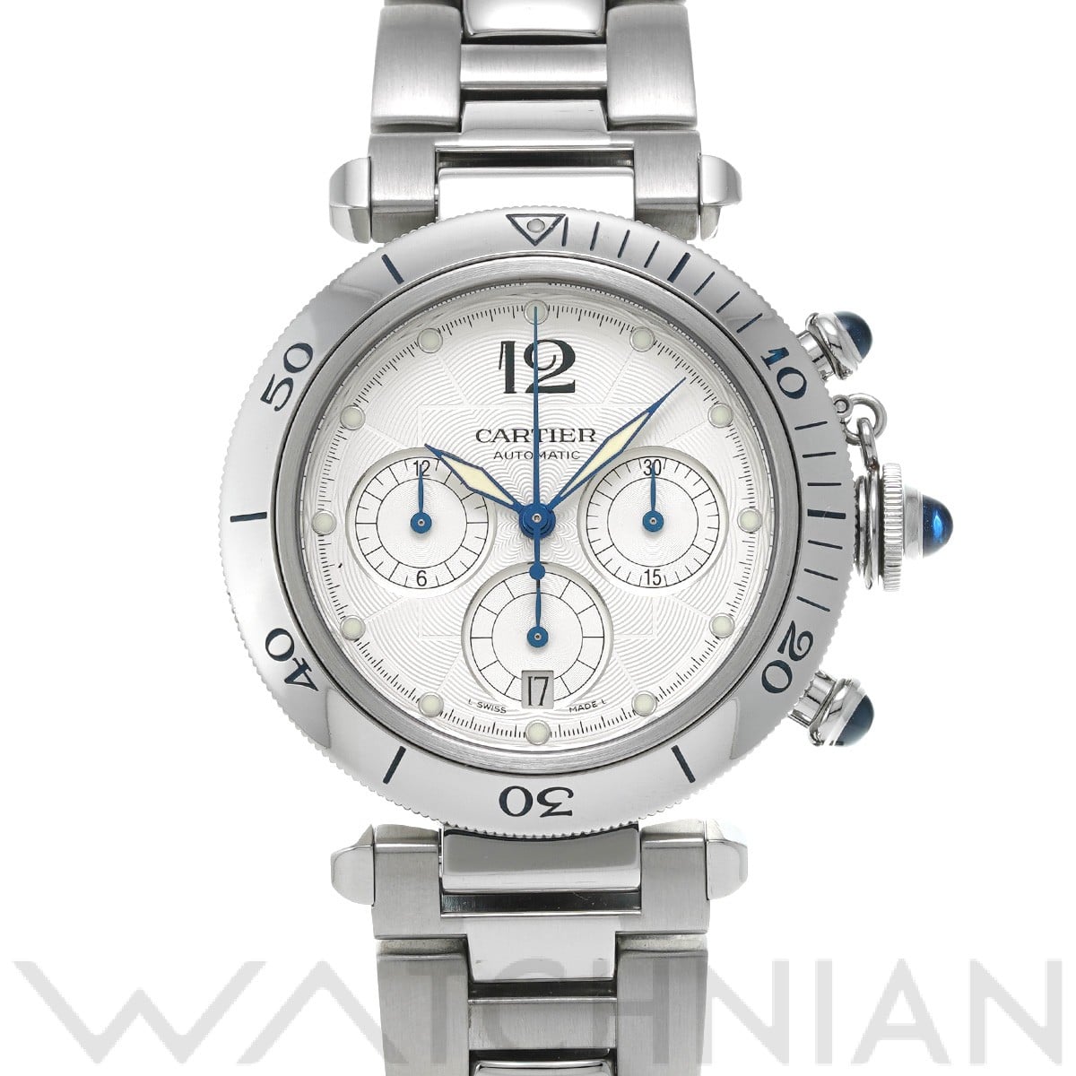 カルティエ / CARTIER パシャ ドゥ カルティエ クロノグラフ 38mm W31030H3 シルバー メンズ 時計 【中古】【wristwatch】