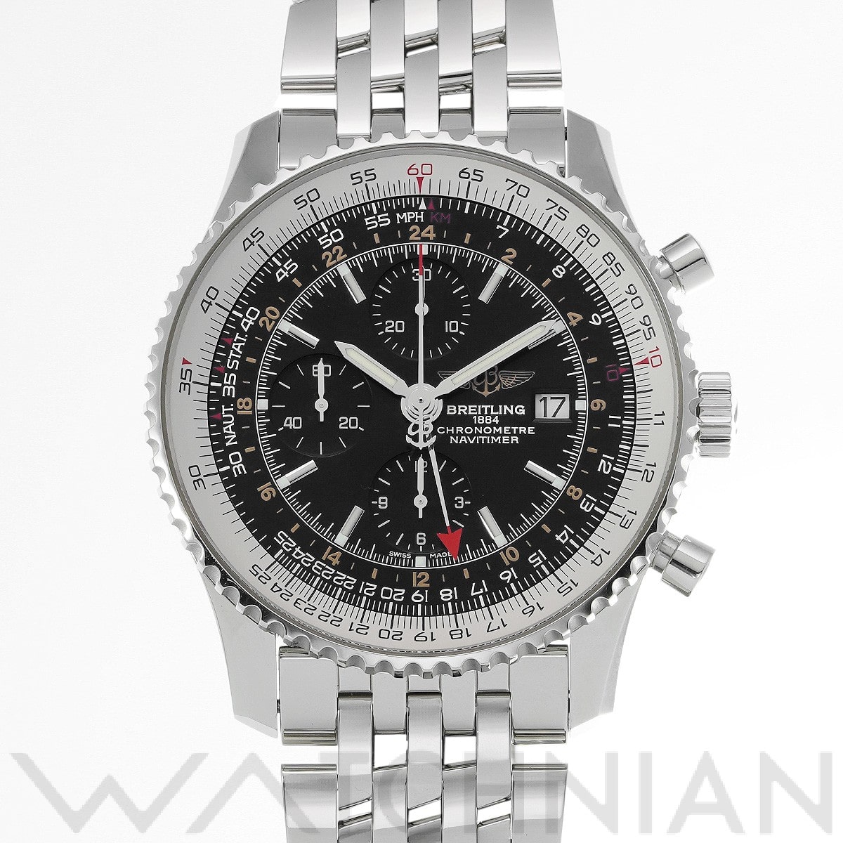 ブライトリング / BREITLING ナビタイマー ワールド A2432212/B726 ブラック メンズ 時計 【中古】【wristwatch】