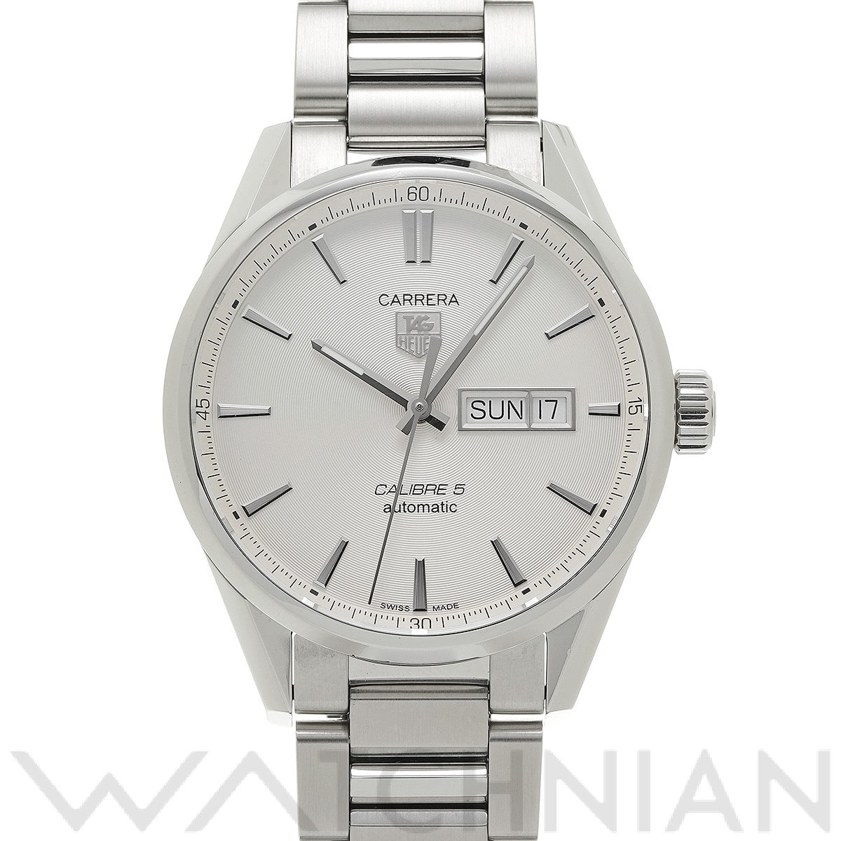 タグ ホイヤー / TAG HEUER カレラ キャリバー5 デイデイト WAR201B.BA0723 シルバー メンズ 時計 【中古】【wristwatch】