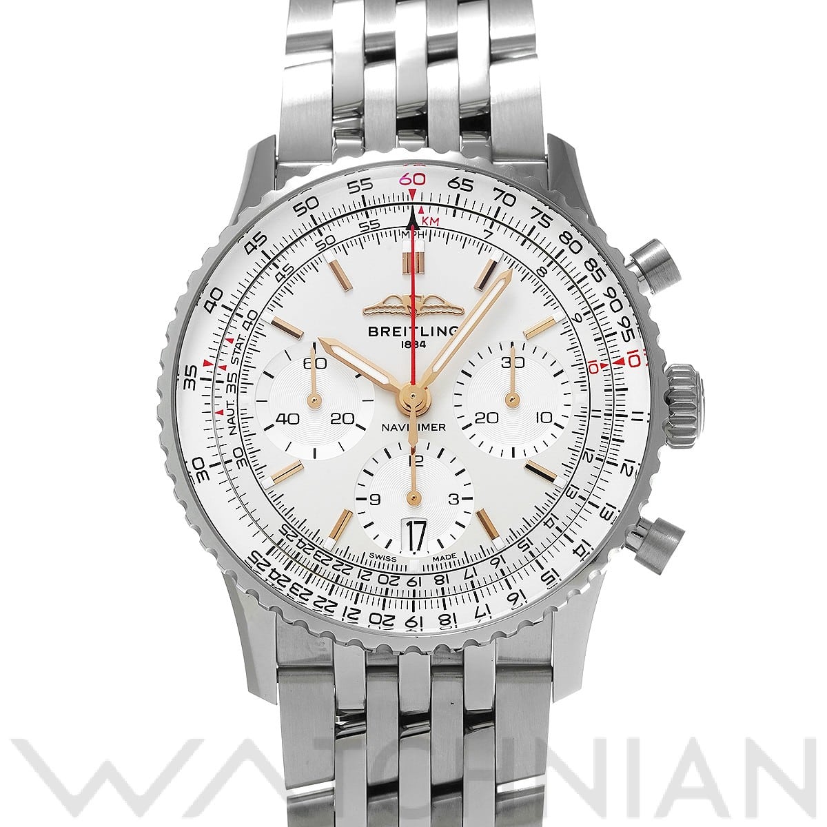 ブライトリング ナビタイマー 01 クロノグラフ 41 AB0139211G1P1 シルバー メンズ 時計 【中古】【wristwatch】