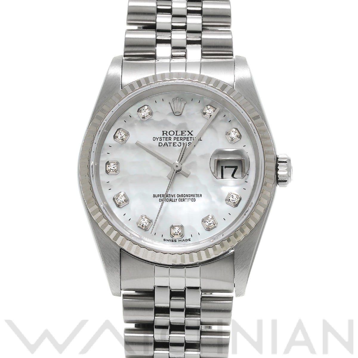 ロレックス デイトジャスト 16234NG ホワイトシェル/ダイヤモンド メンズ 時計 【中古】【wristwatch】