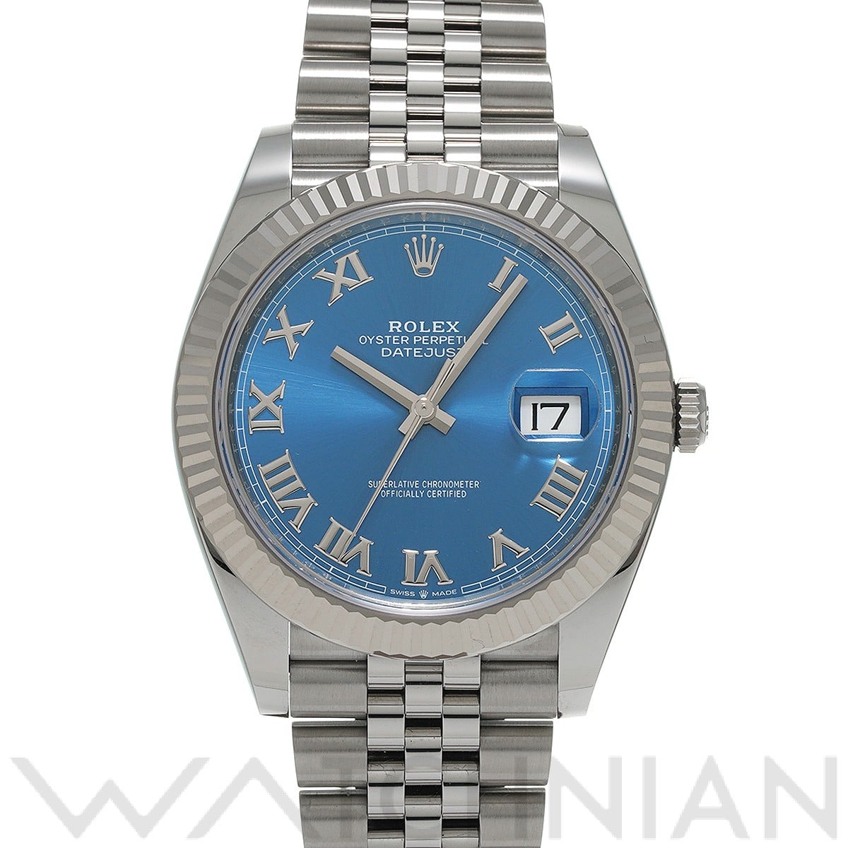 ロレックス デイトジャスト 41 126334 アズーロブルー メンズ 時計 【中古】【wristwatch】