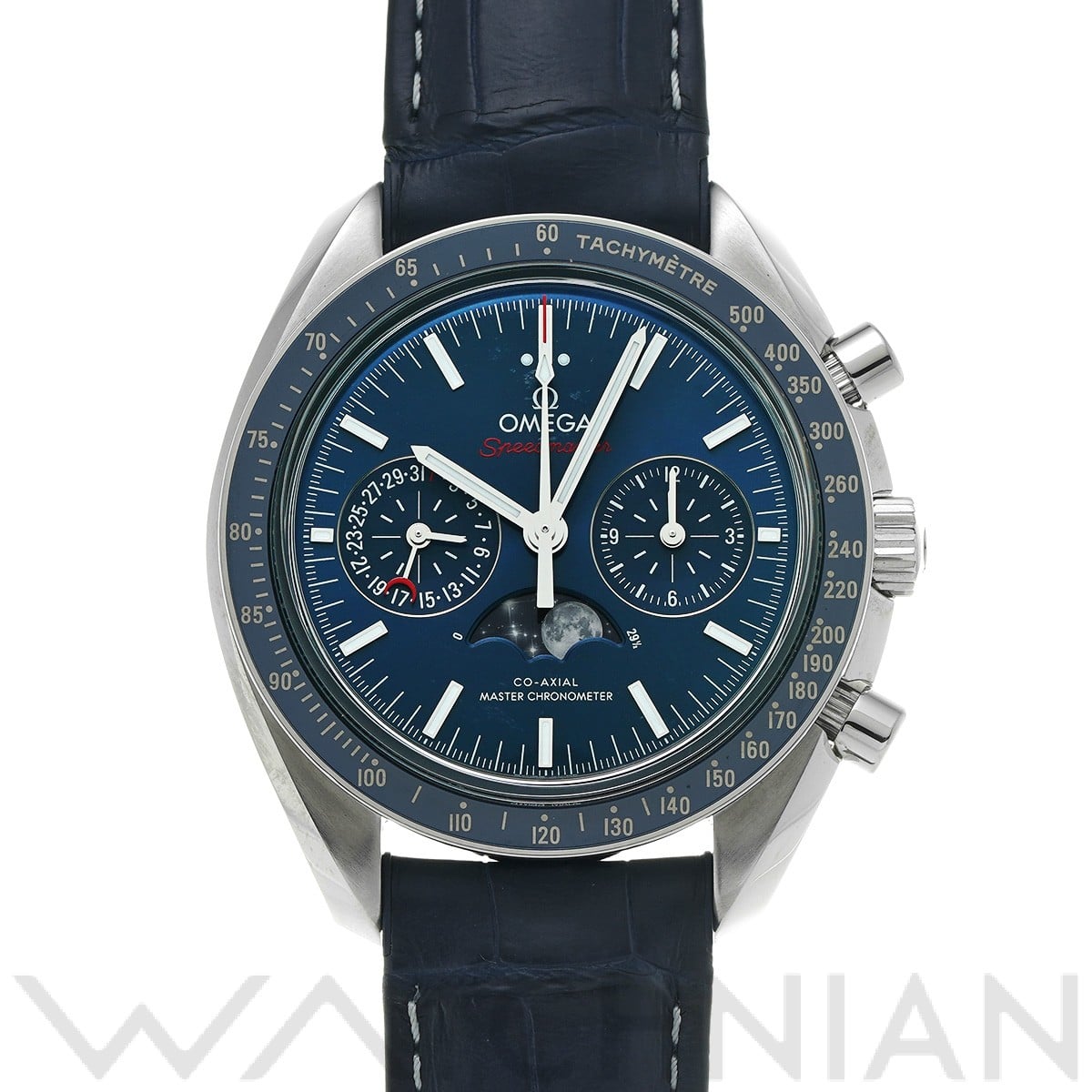 オメガ スピードマスター コーアクシャル マスタークロノメーター ムーンフェイズ 304.33.44.52.03.001 ブルー メンズ 時計 【中古】【wristwatch】